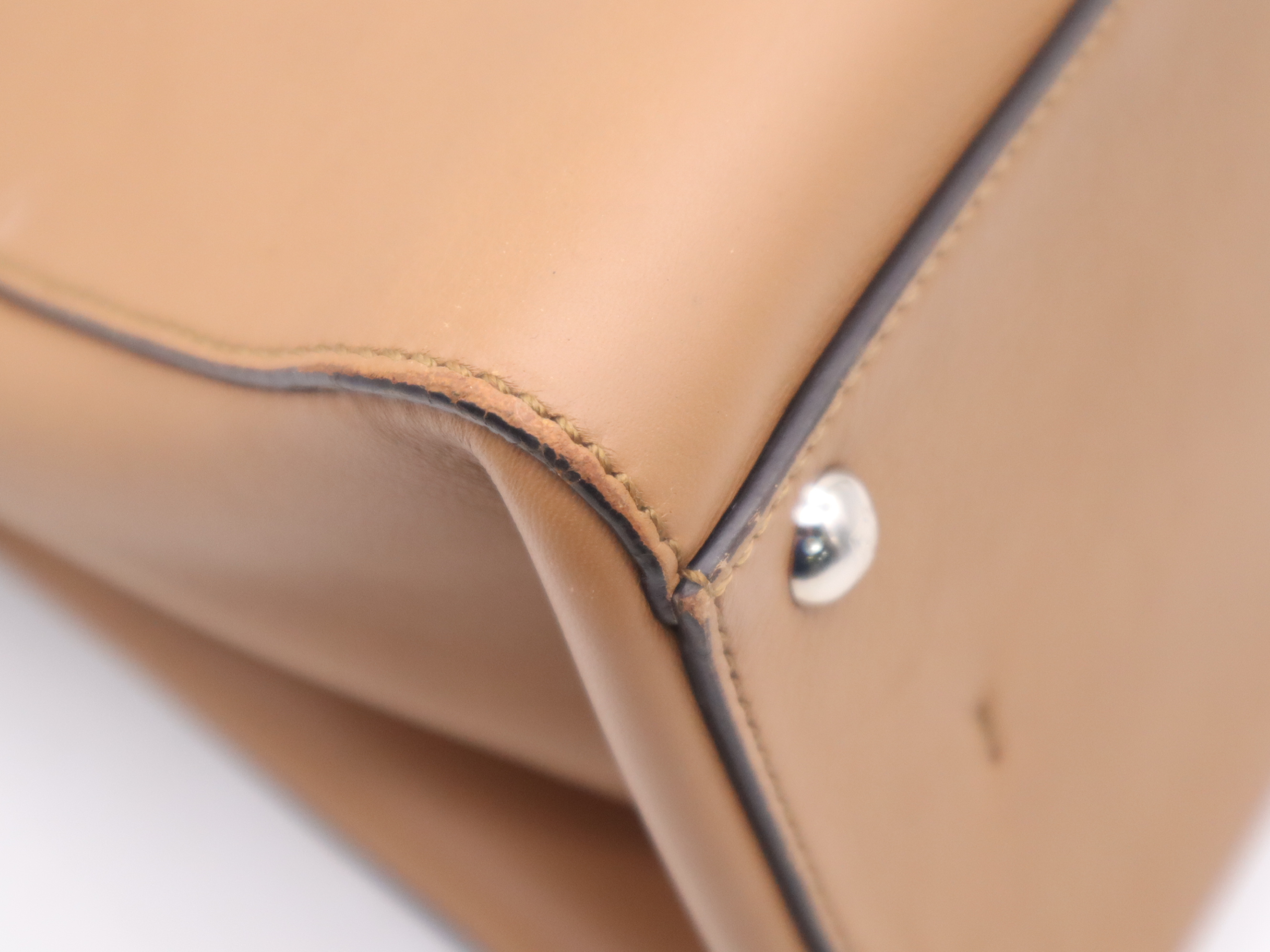 8BH275 Leather Trois Jours Bicolor Tote Bag in Brown and Beige Pink with Silver Hardware, Clochette and Dust Bag Included — view 10