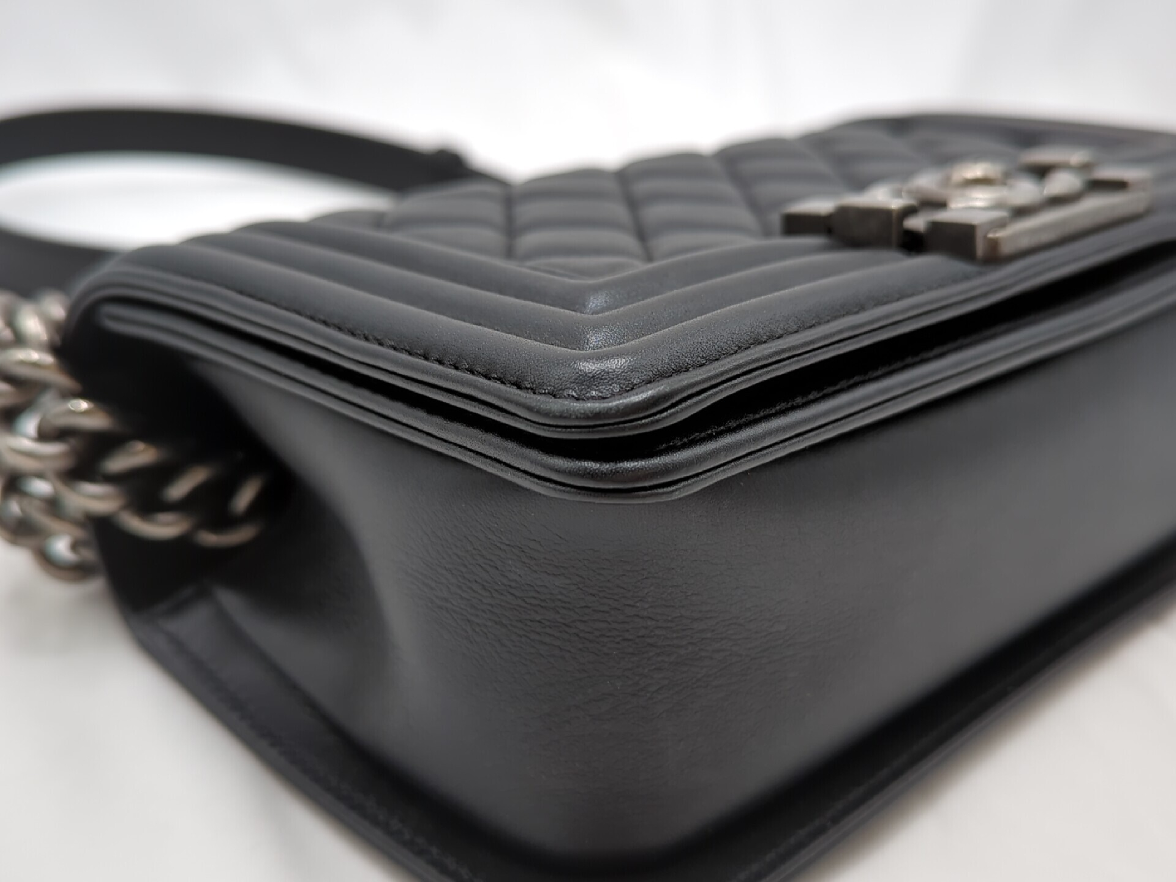 Lambskin Boy Chanel Chain Shoulder Bag (Serial Number 28) — view 4