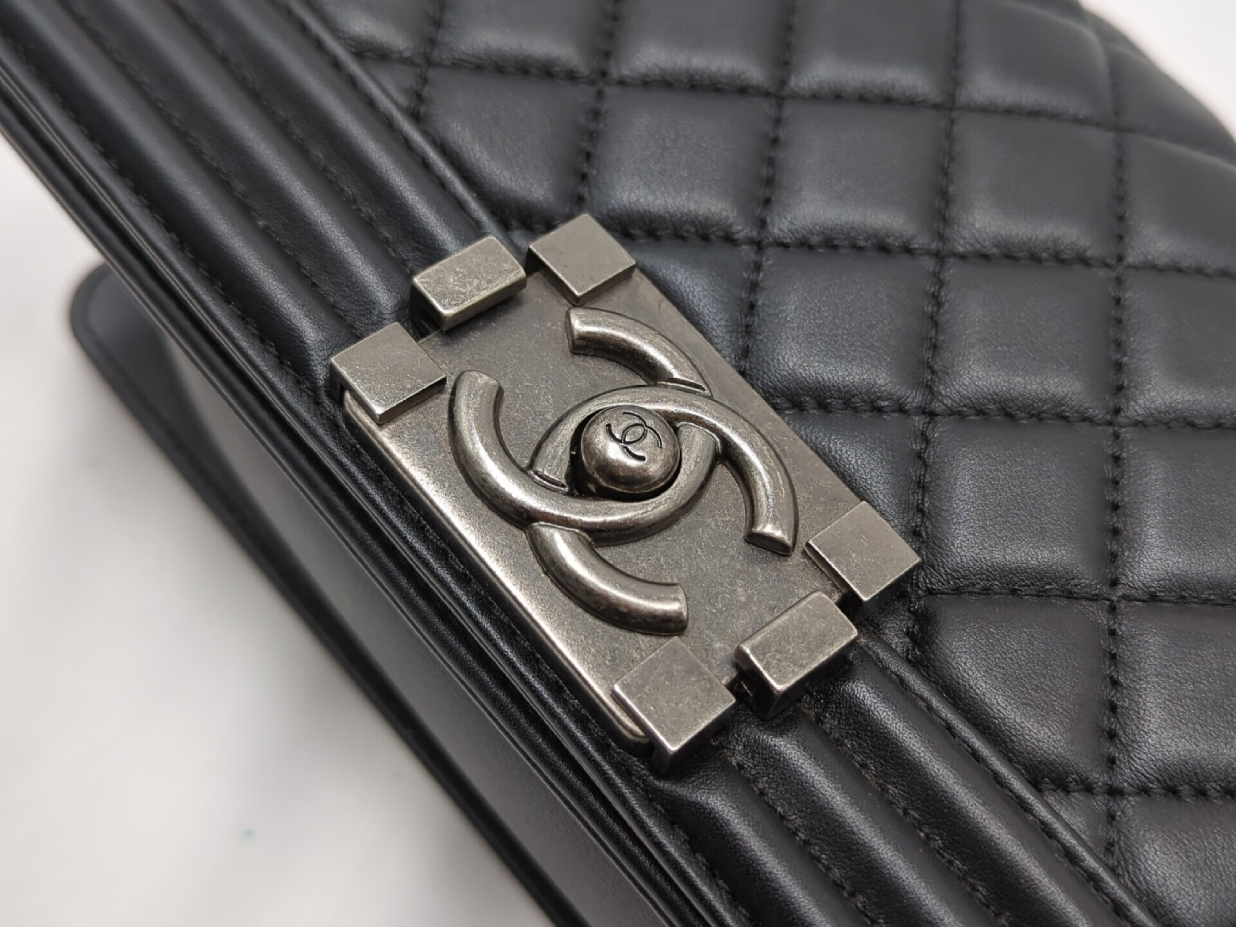 Lambskin Boy Chanel Chain Shoulder Bag (Serial Number 28) — view 9