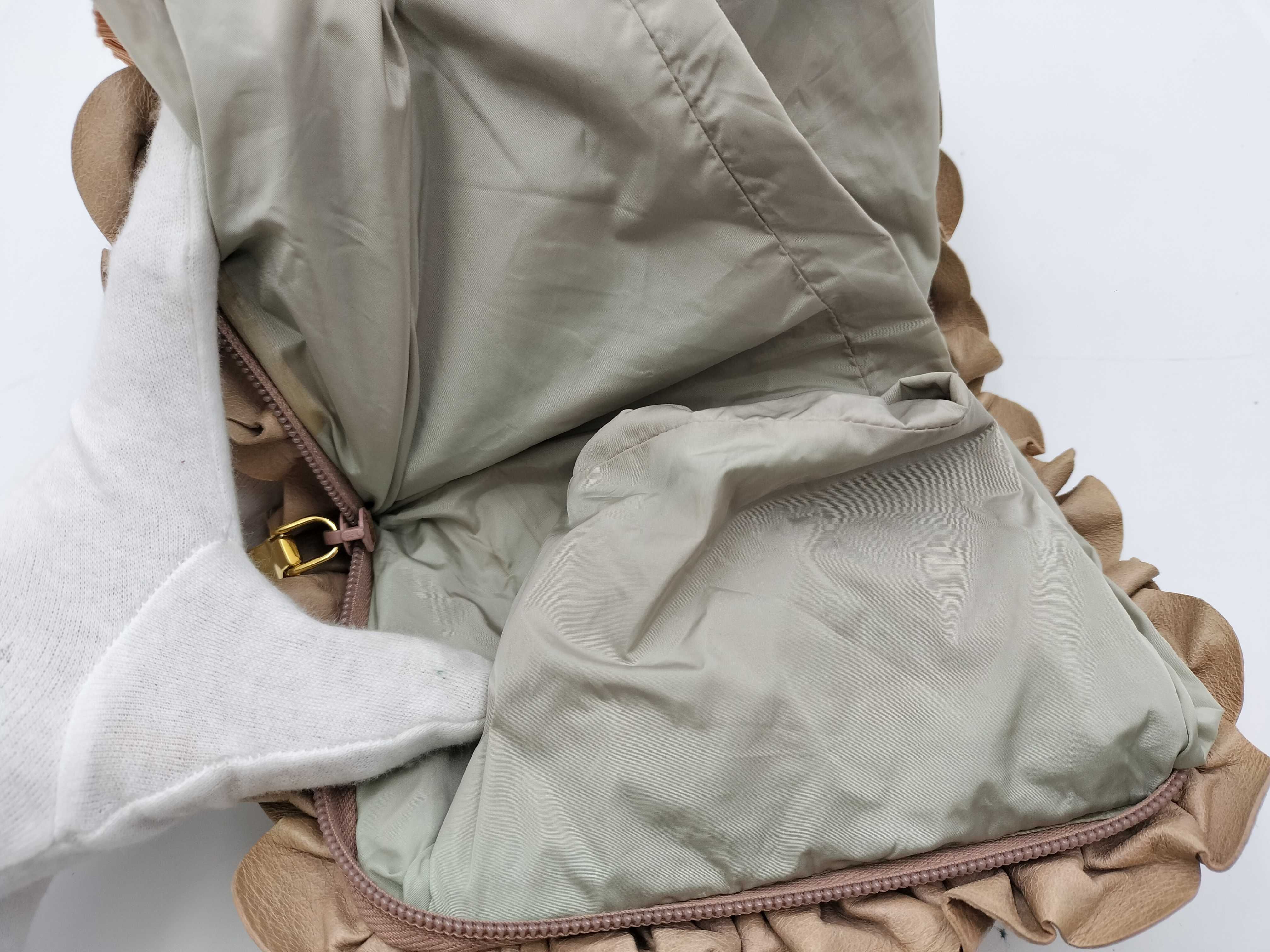 beige frill pouch — view 3