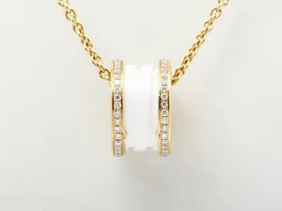 B-ZERO1 Diamond Necklace, 750PG, White/Ce, 12.6g