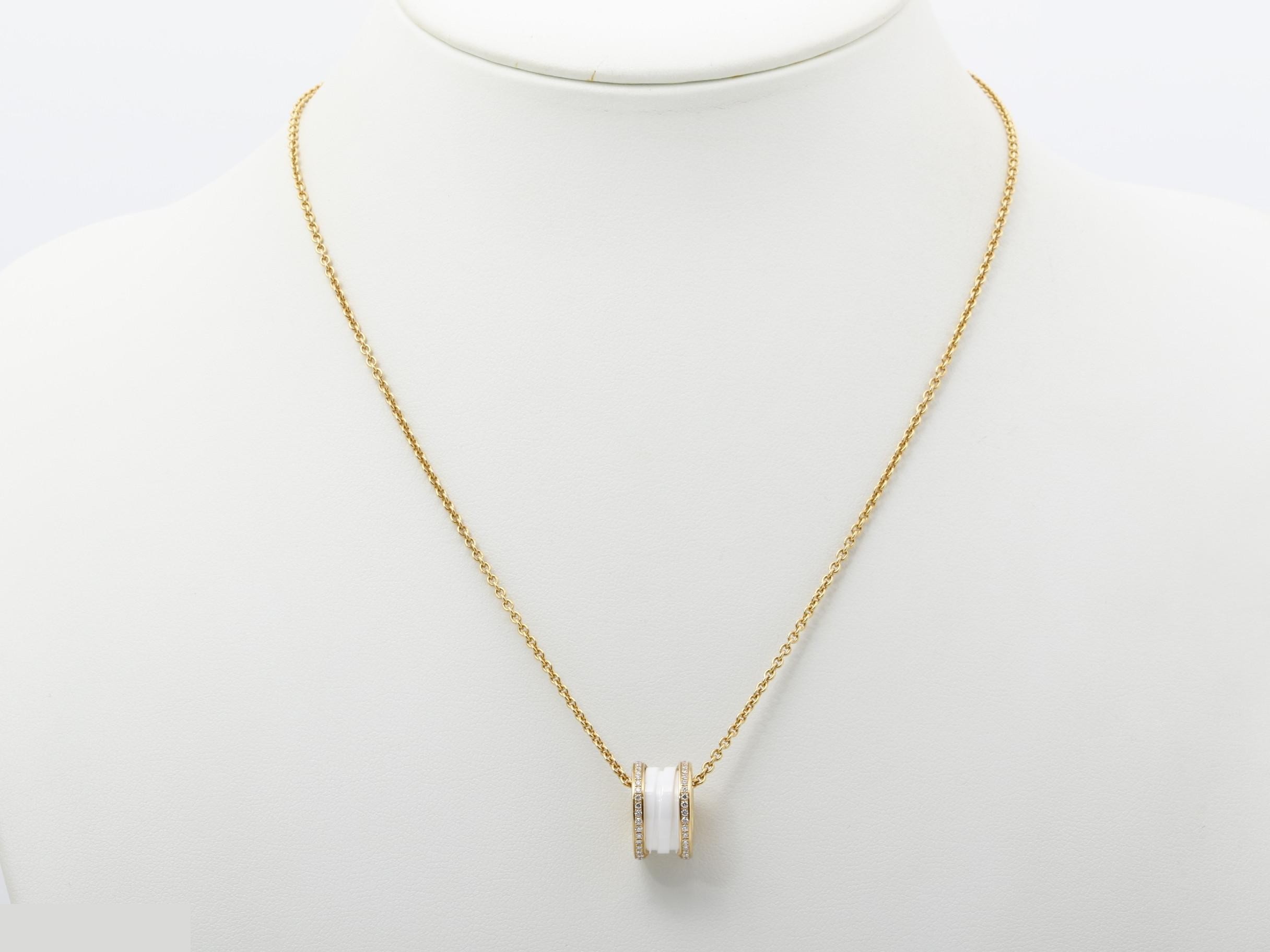 B-ZERO1 Diamond Necklace, 750PG, White/Ce, 12.6g — view 6