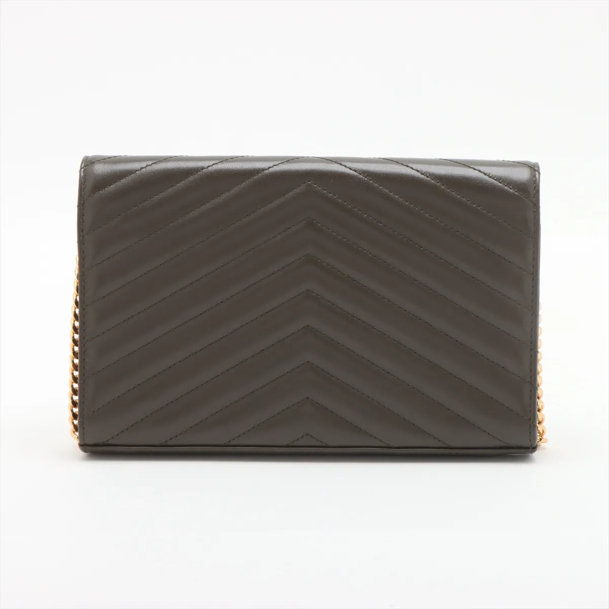 Cassandra Leather Chain Wallet Khaki 377828 — view 2