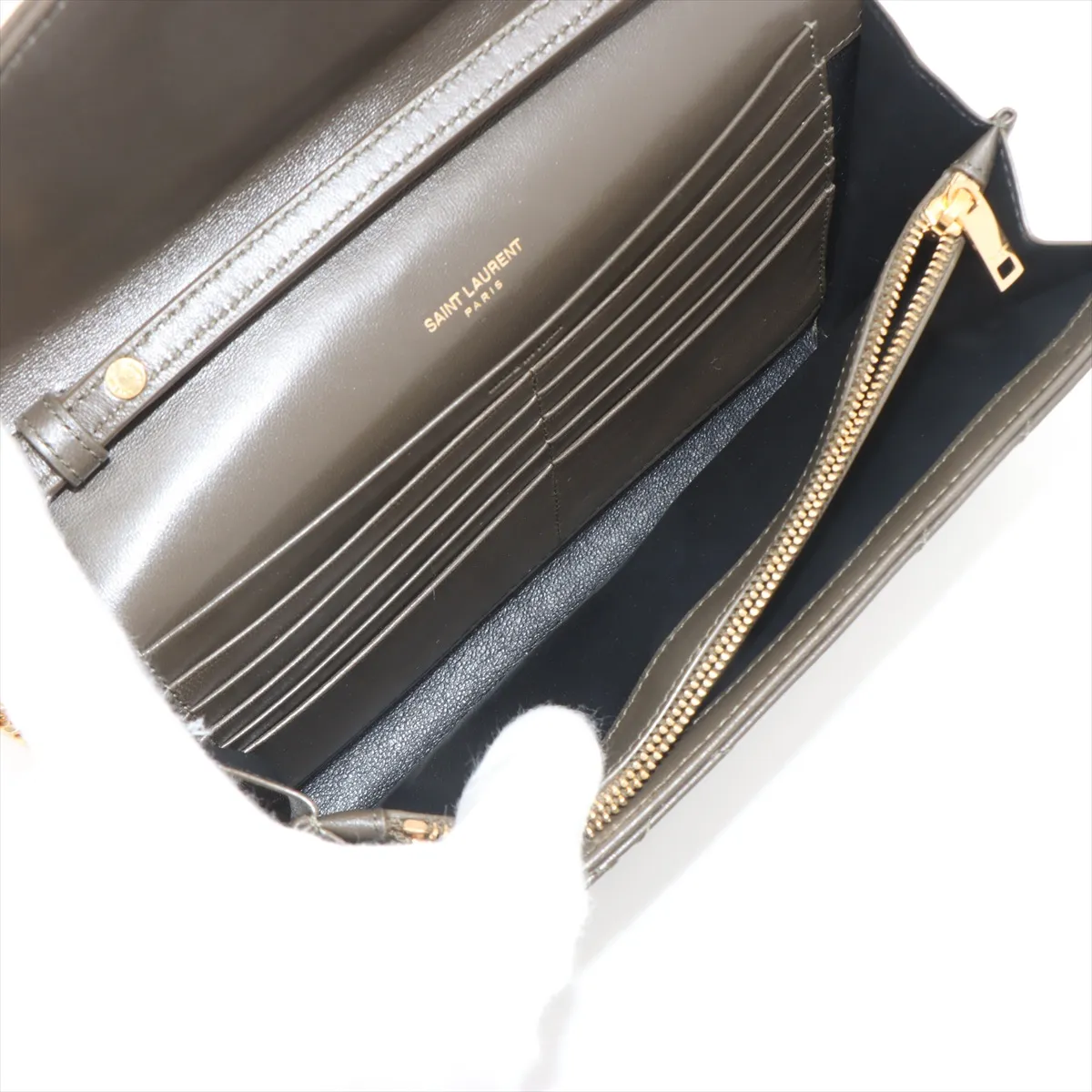 Cassandra Leather Chain Wallet Khaki 377828 — view 7