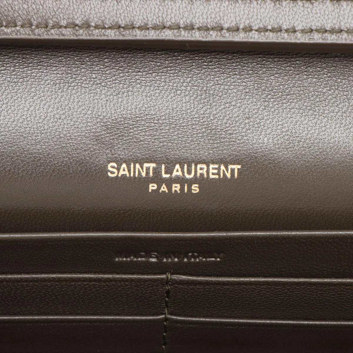 Cassandra Leather Chain Wallet Khaki 377828 — view 10