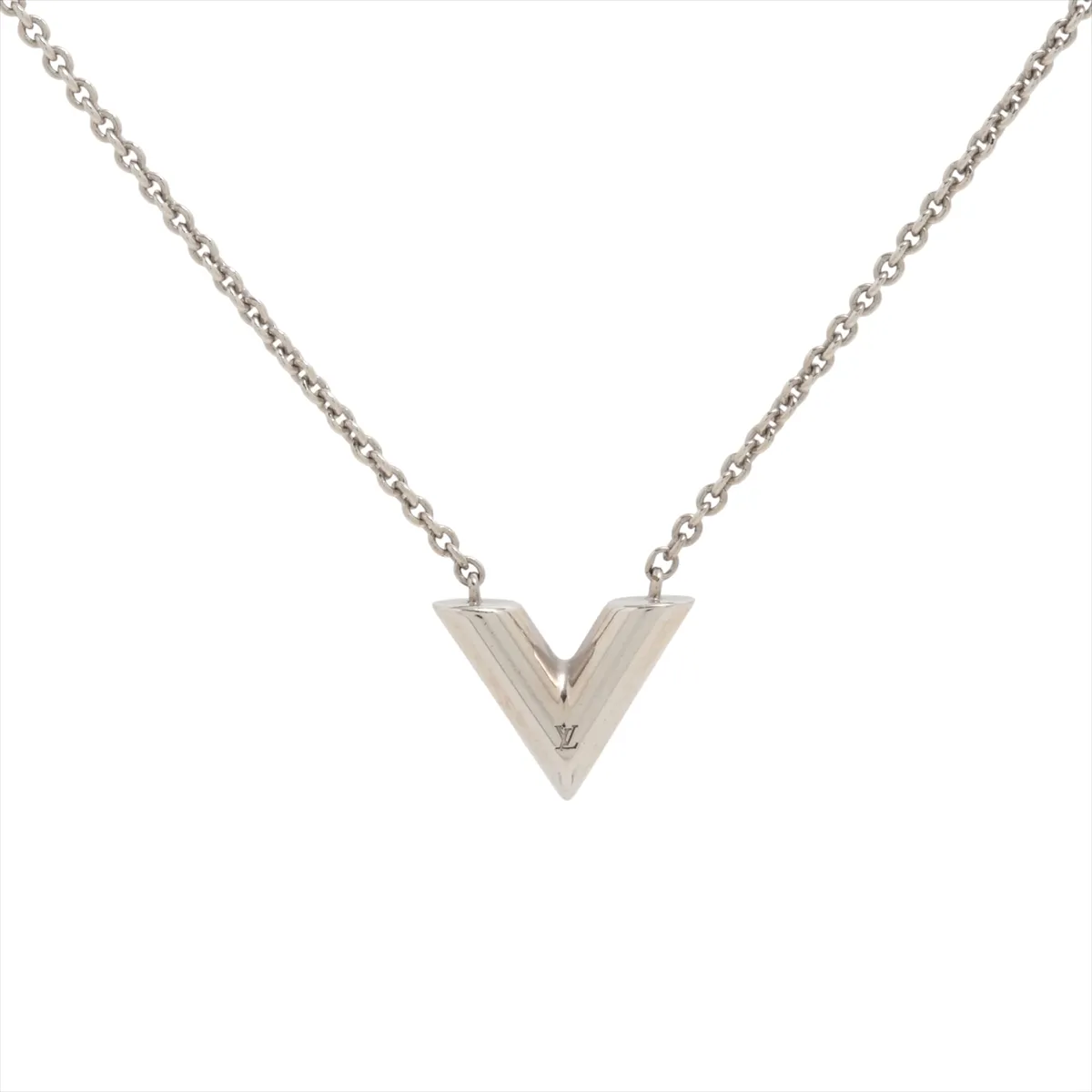 M63197 Essential V Necklace LE0272, GP Silver, shows signs of wear,