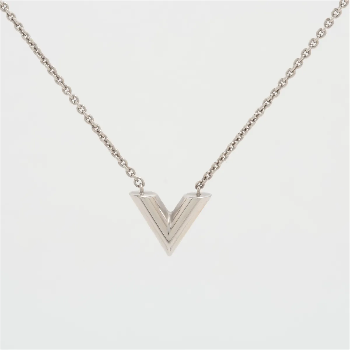 M63197 Essential V Necklace LE0272, GP Silver, shows signs of wear, — view 2