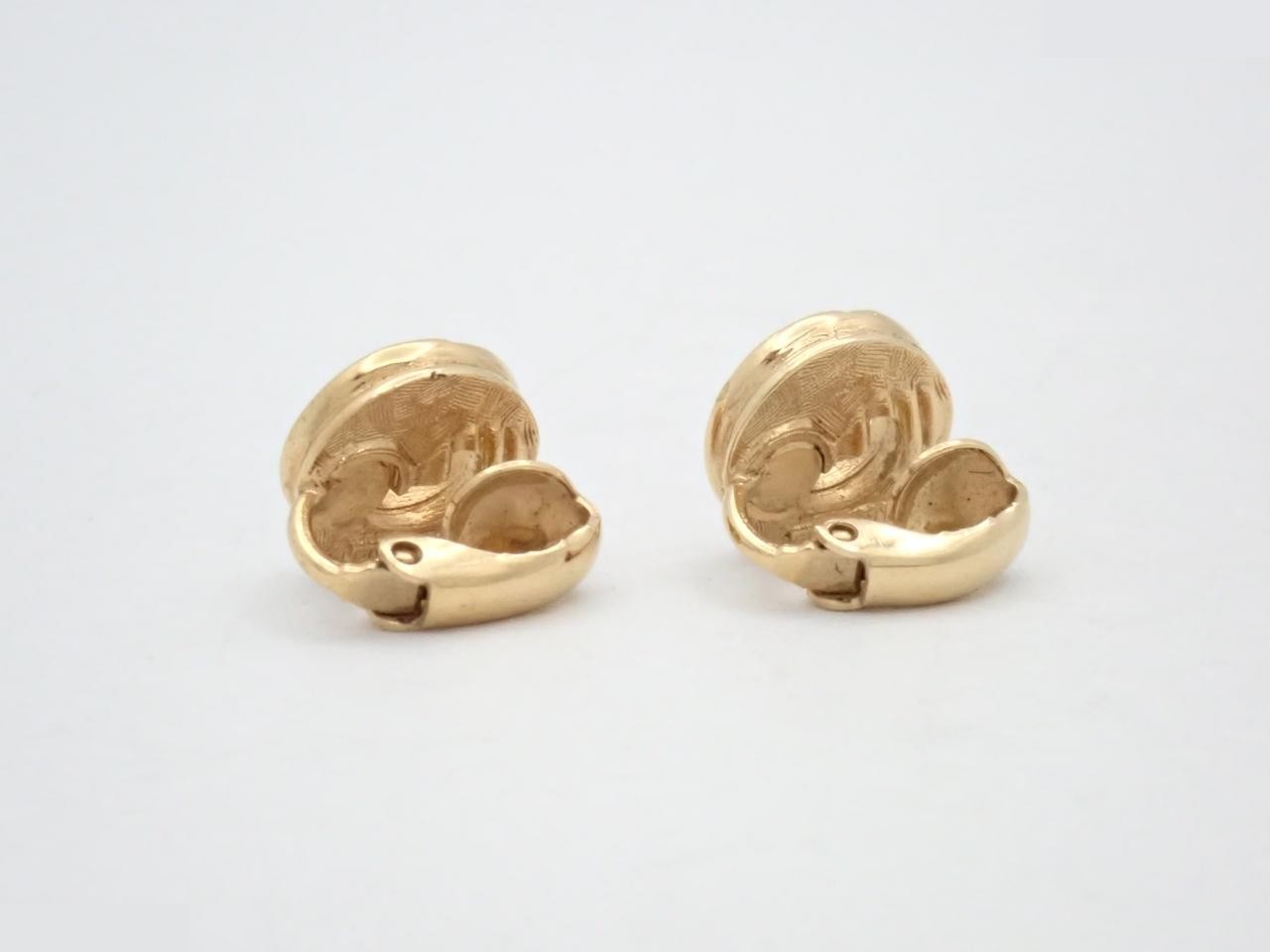 G logo rhinestone gold earrings — view 2