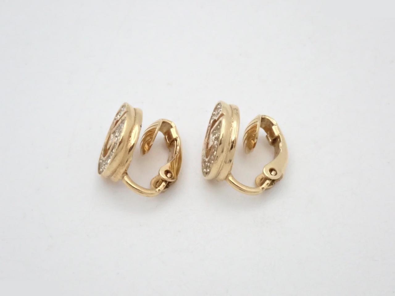 G logo rhinestone gold earrings — view 3