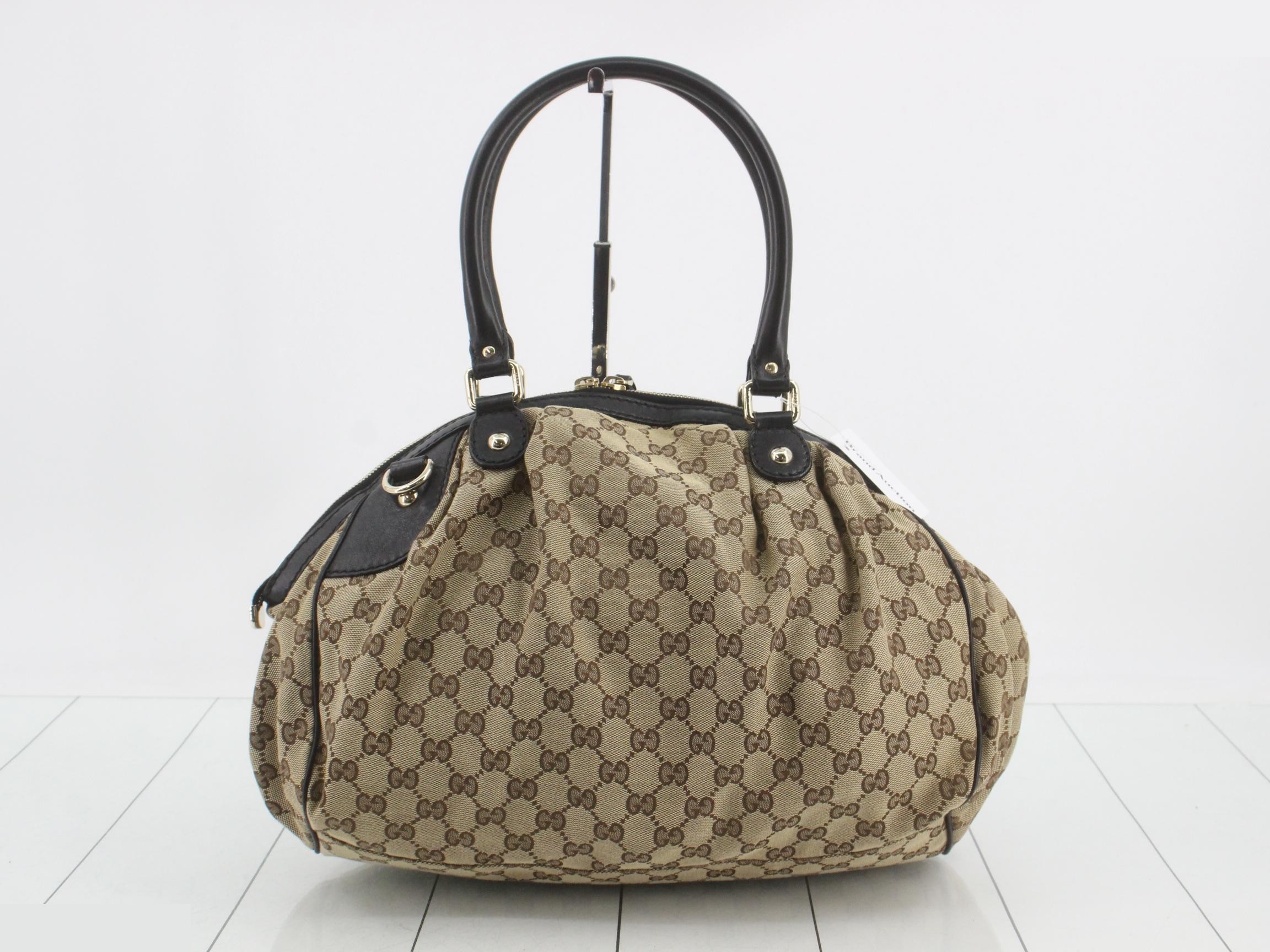 Sukey GG Canvas 2-Way Bag, Brown x Black — view 2