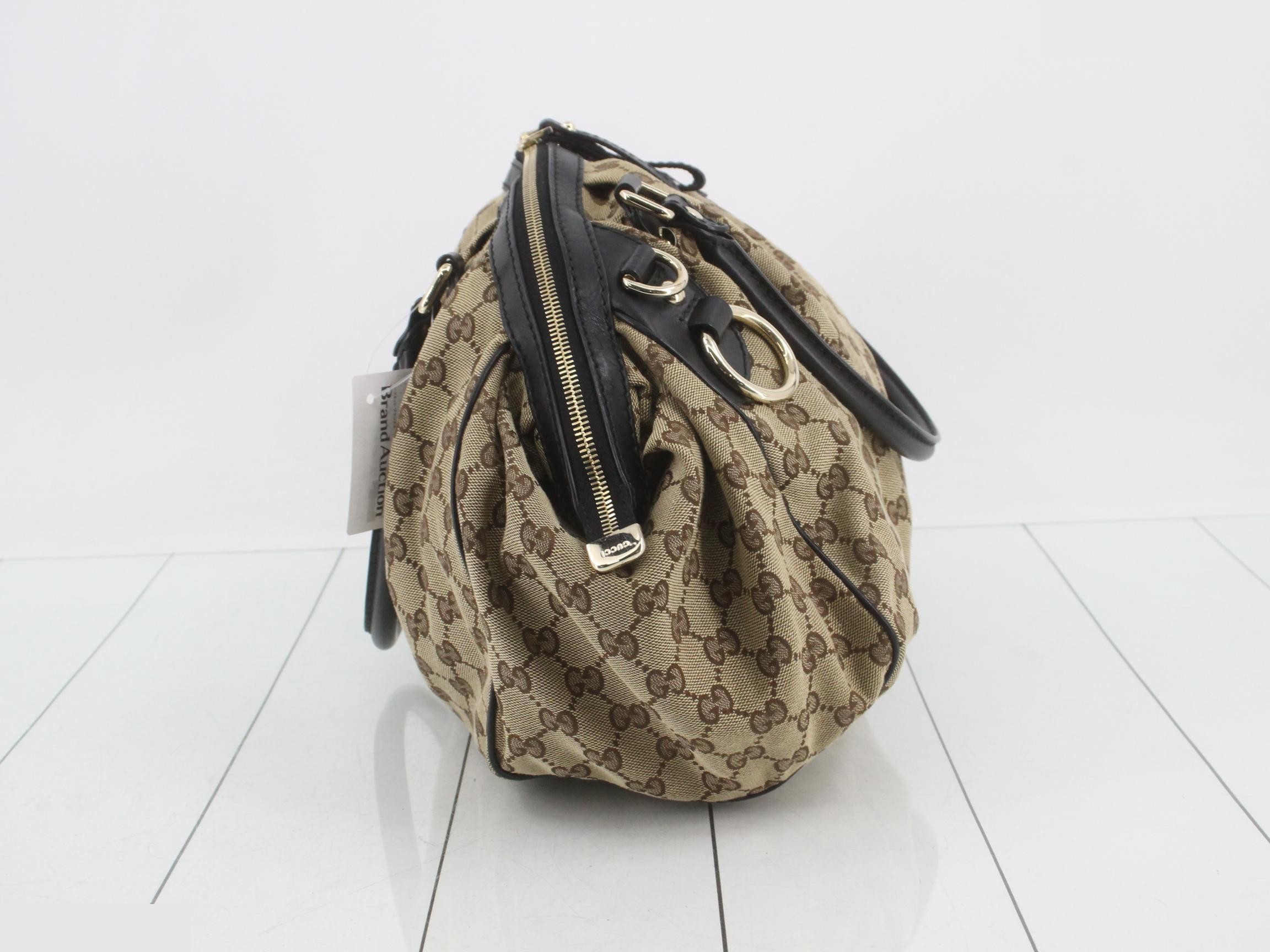 Sukey GG Canvas 2-Way Bag, Brown x Black — view 4