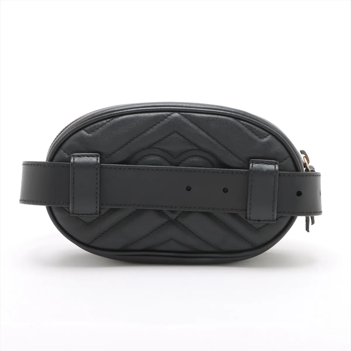 GG Marmont Leather Waist Pouch Black 476434 — view 2