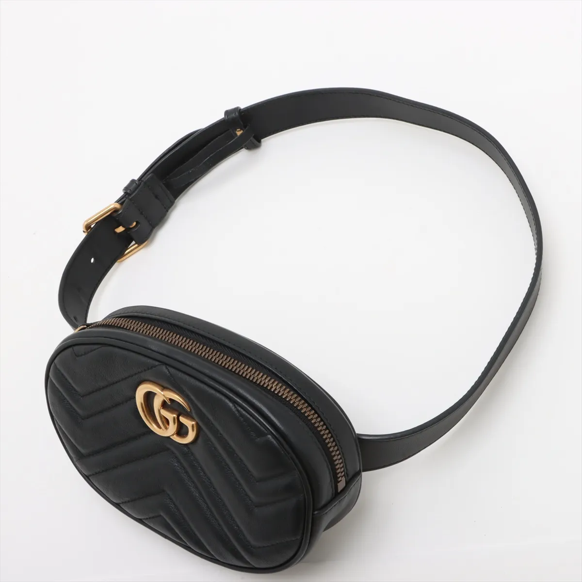 GG Marmont Leather Waist Pouch Black 476434 — view 5