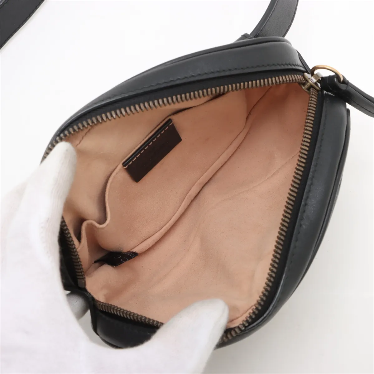 GG Marmont Leather Waist Pouch Black 476434 — view 6