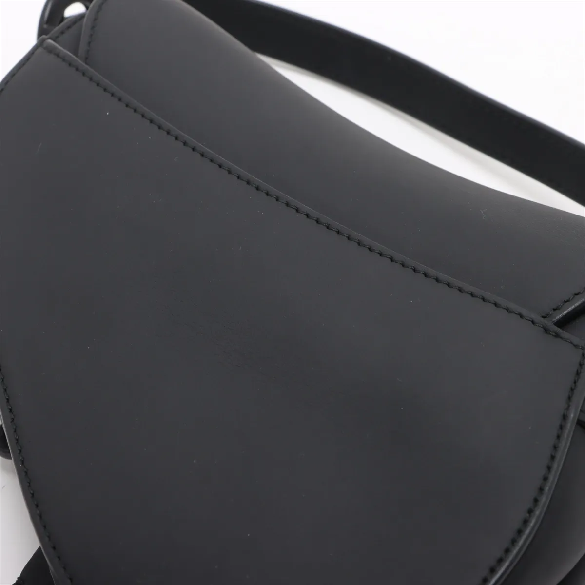 Saddle Bag Leather Shoulder Bag Black — view 11