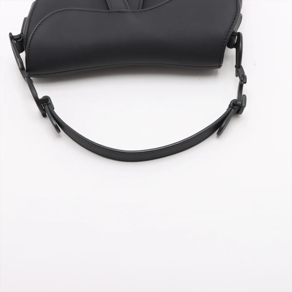 Saddle Bag Leather Shoulder Bag Black — view 5