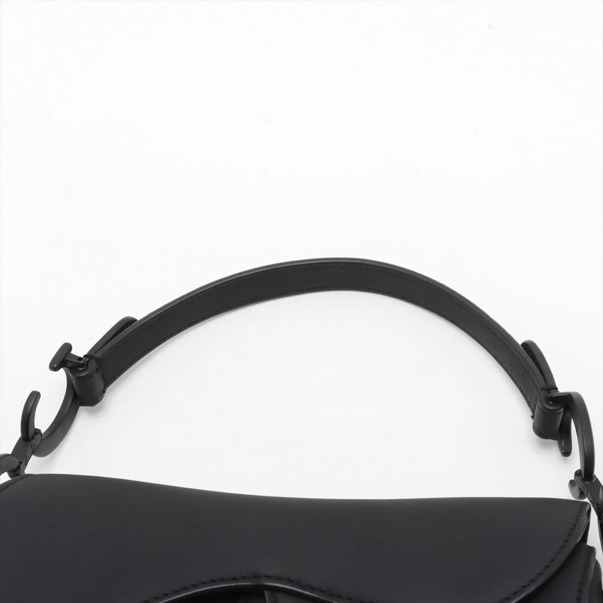 Saddle Bag Leather Shoulder Bag Black — view 6