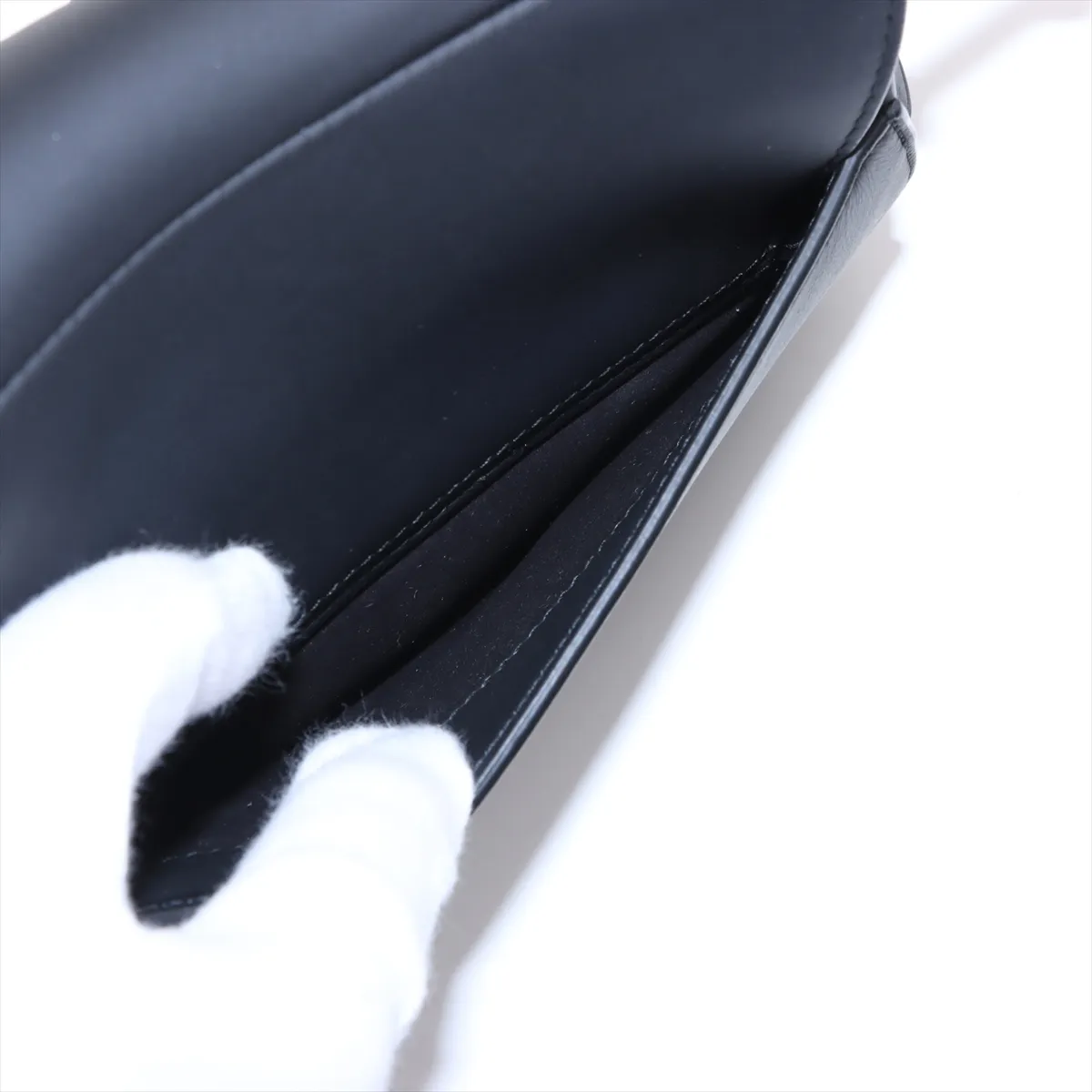 Saddle Bag Leather Shoulder Bag Black — view 8