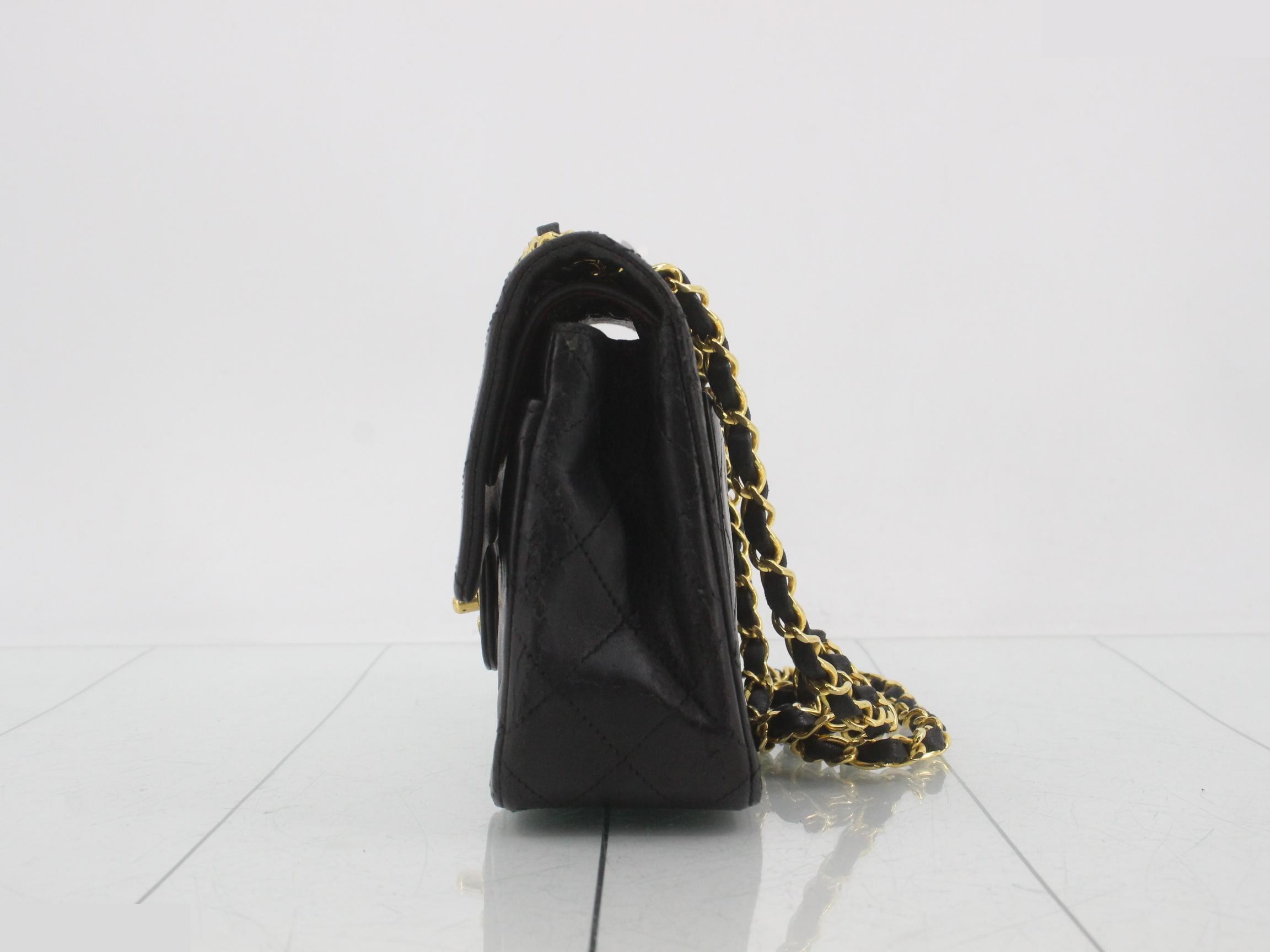 Lambskin Double Flap 23cm Chain Shoulder Bag — view 3
