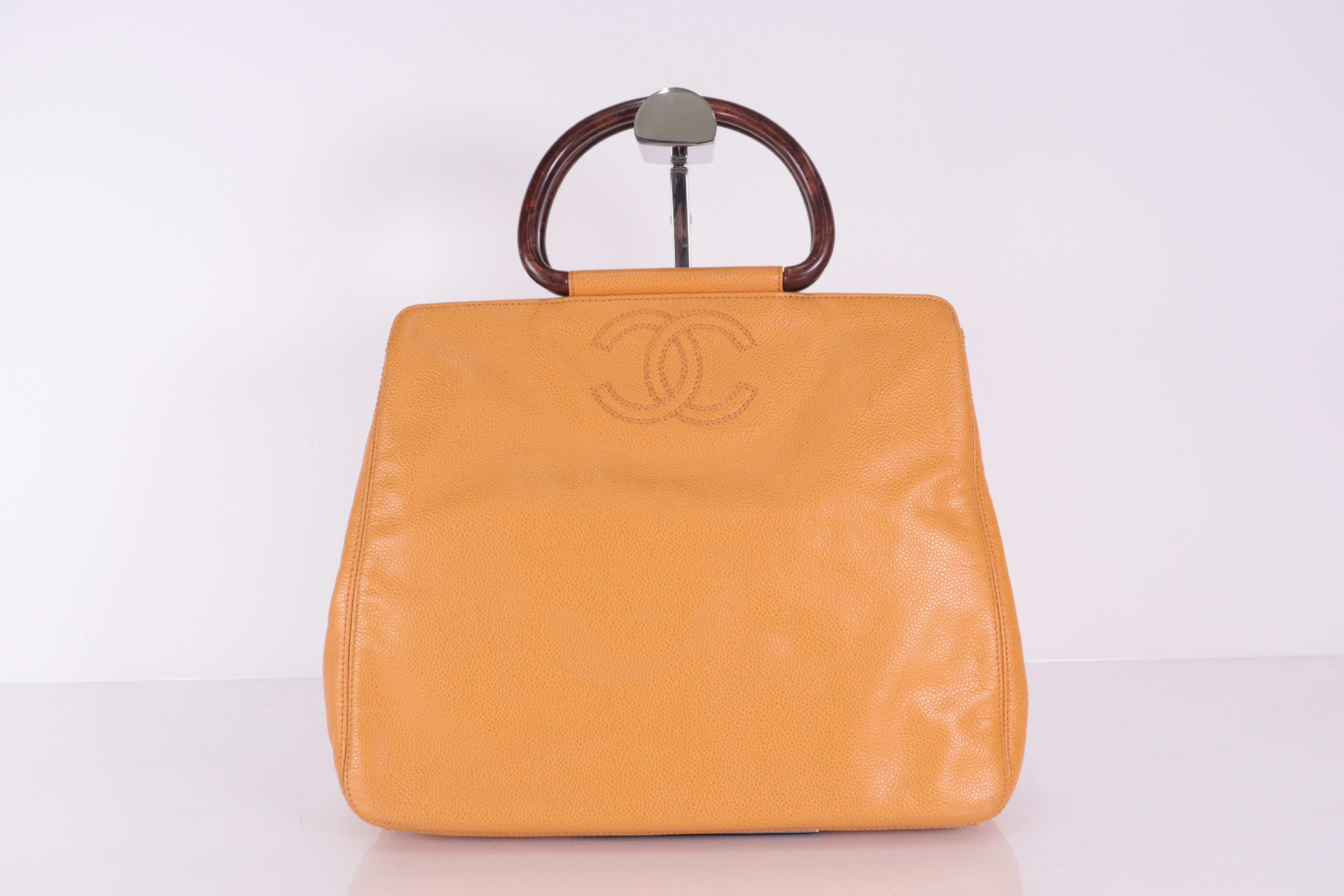 Coco Mark Caviar Tote Orange (No. 6) Tote Bag — view 2