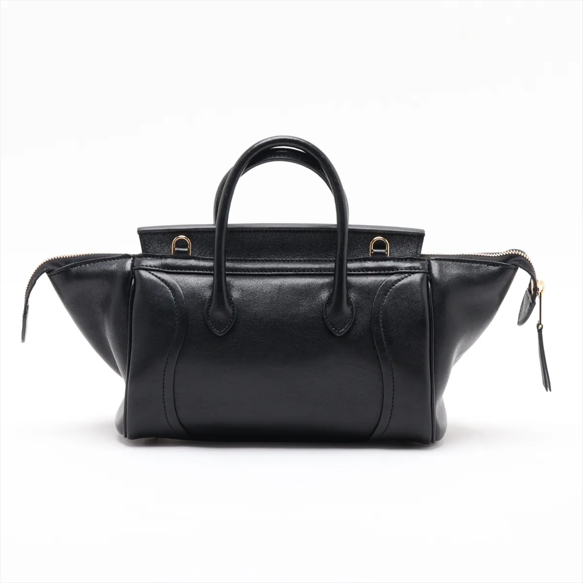 New Luggage Small Leather 2-Way Handbag, Black — view 2
