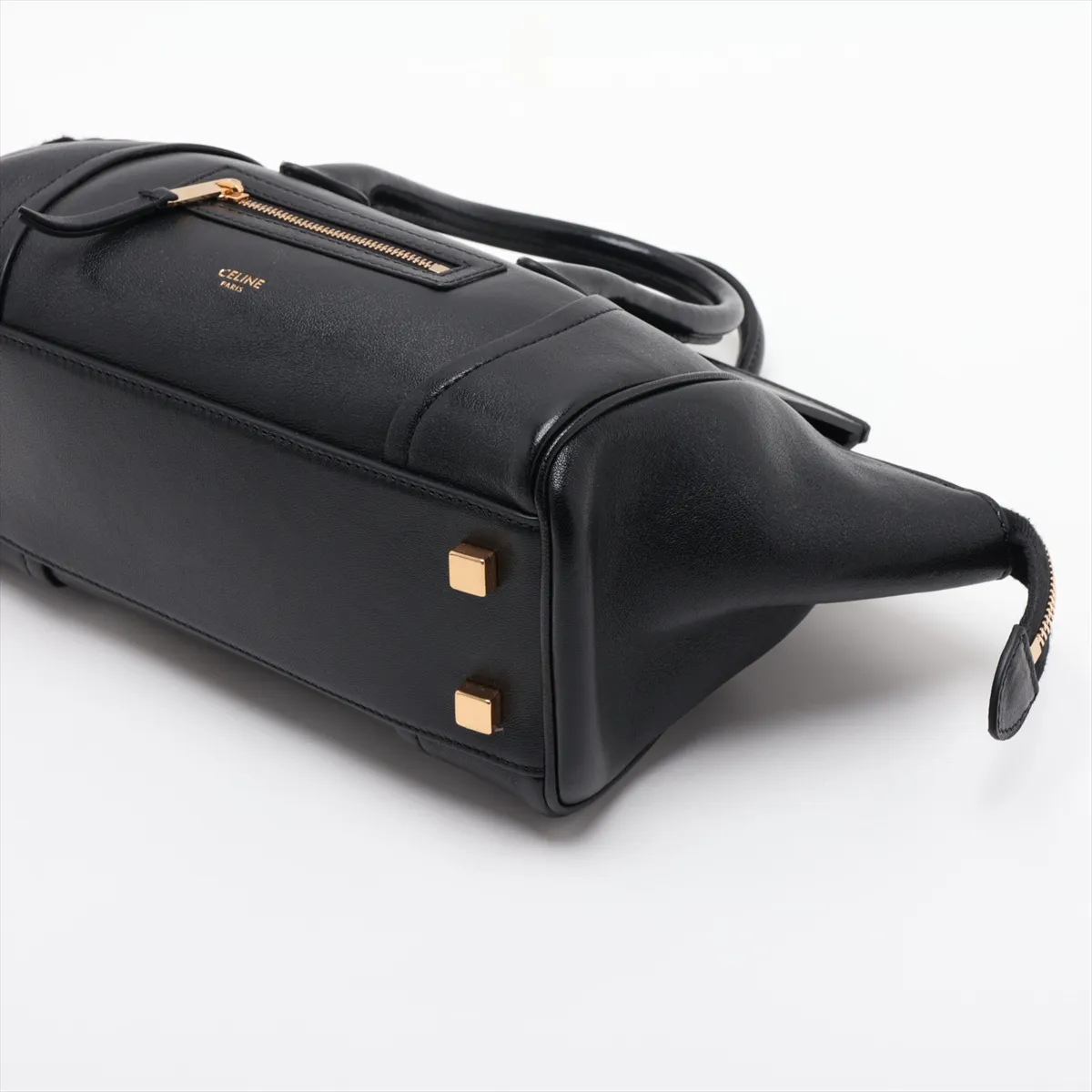 New Luggage Small Leather 2-Way Handbag, Black — view 3