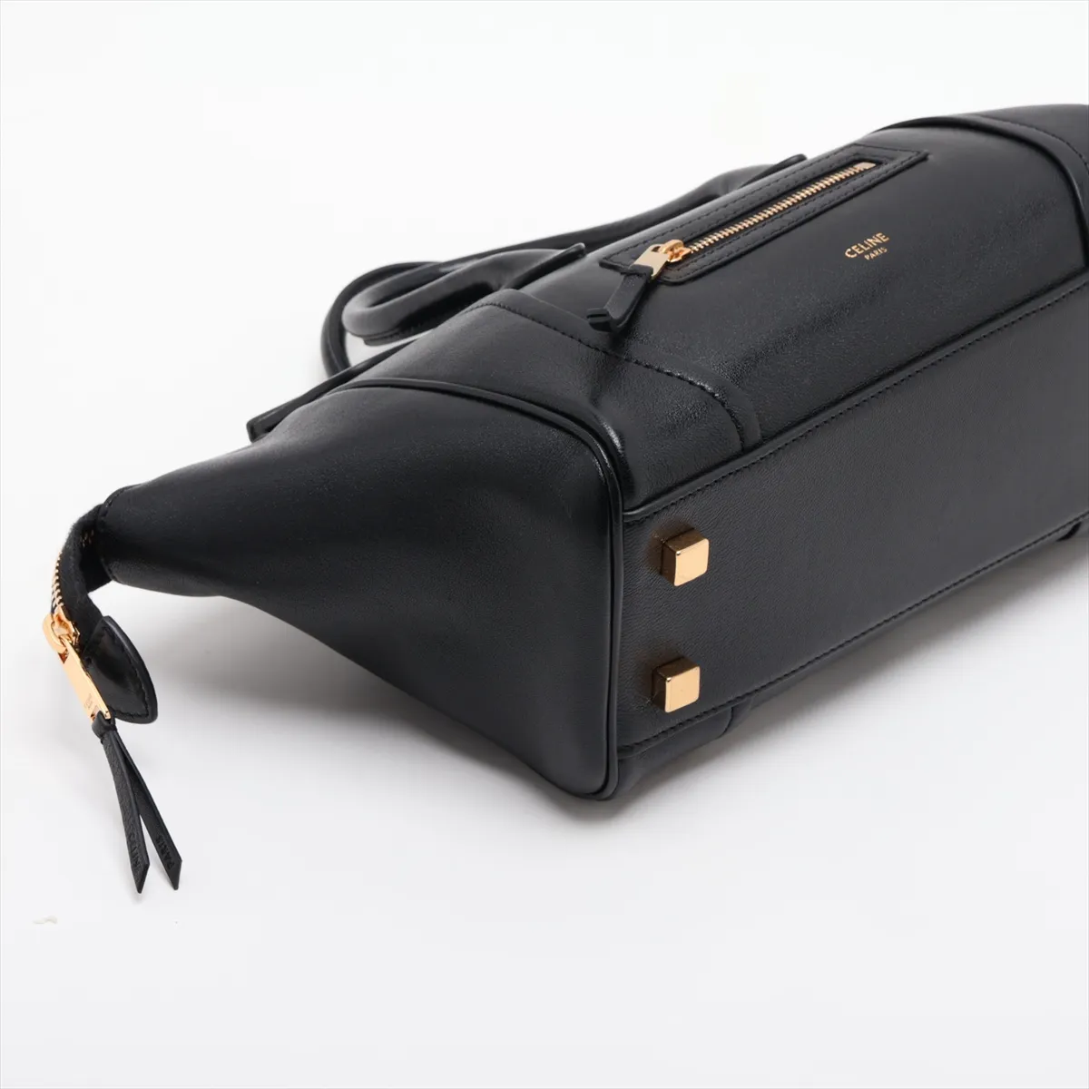 New Luggage Small Leather 2-Way Handbag, Black — view 4