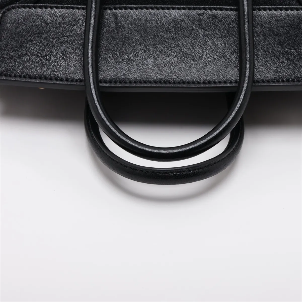 New Luggage Small Leather 2-Way Handbag, Black — view 5