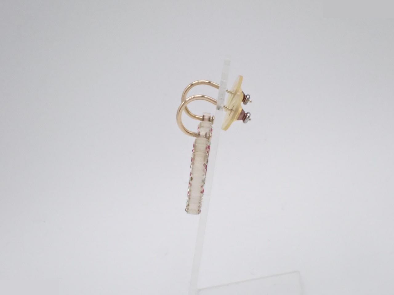 04A Multicolor Rhinestone Clear Hoop Earrings (Aftermarket) — view 3