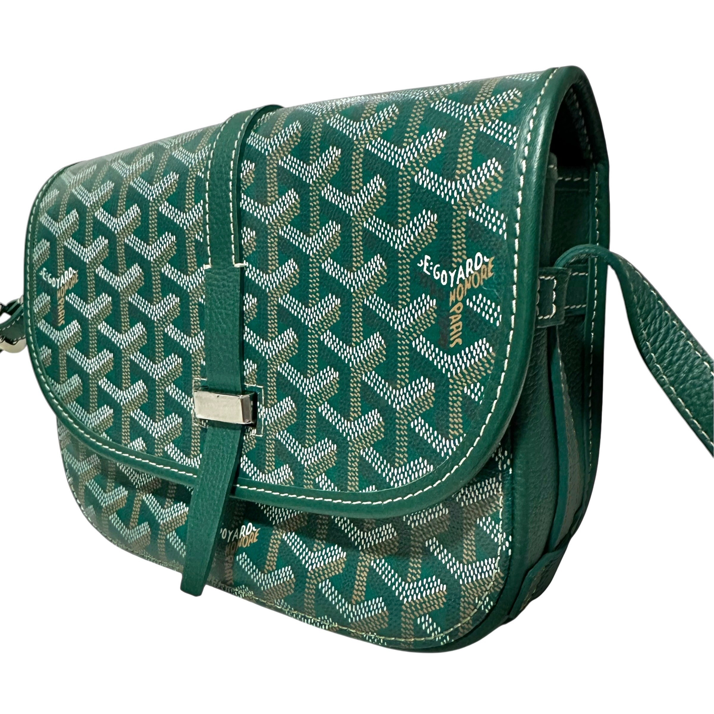 Belvedere PM Shoulder Bag, Herringbone Print, Green — view 3