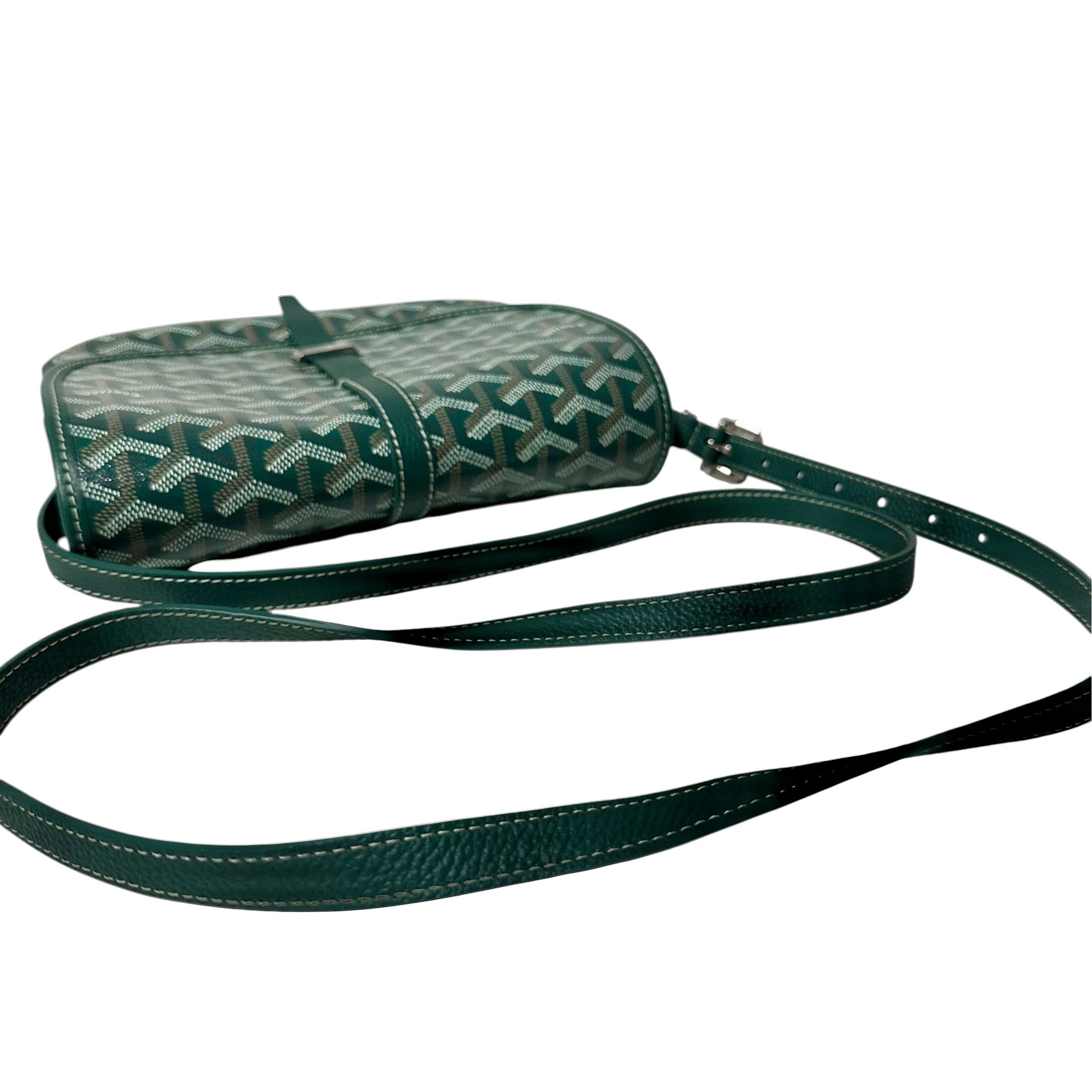 Belvedere PM Shoulder Bag, Herringbone Print, Green — view 9