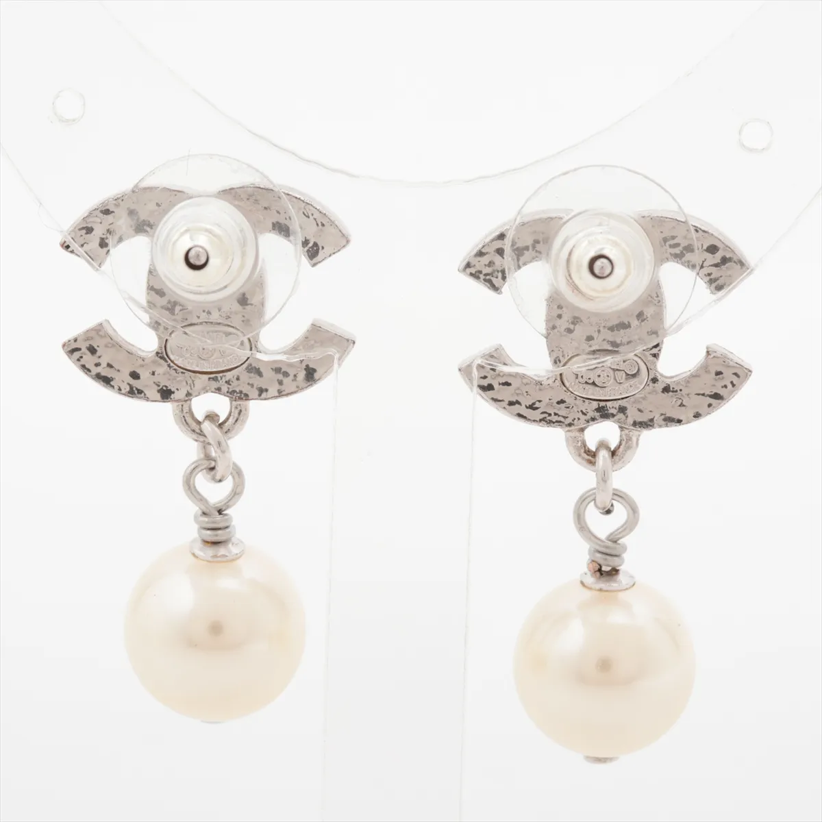Cocomark 05V Earrings (for both ears) GP x Fake Pearl Silver — view 2