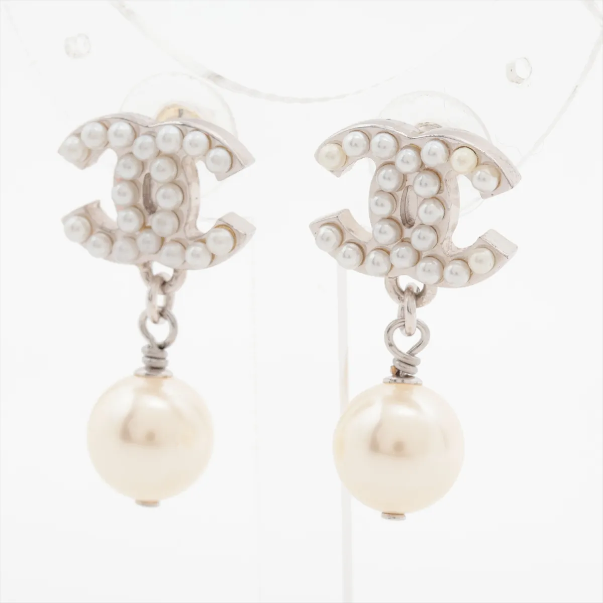 Cocomark 05V Earrings (for both ears) GP x Fake Pearl Silver — view 3
