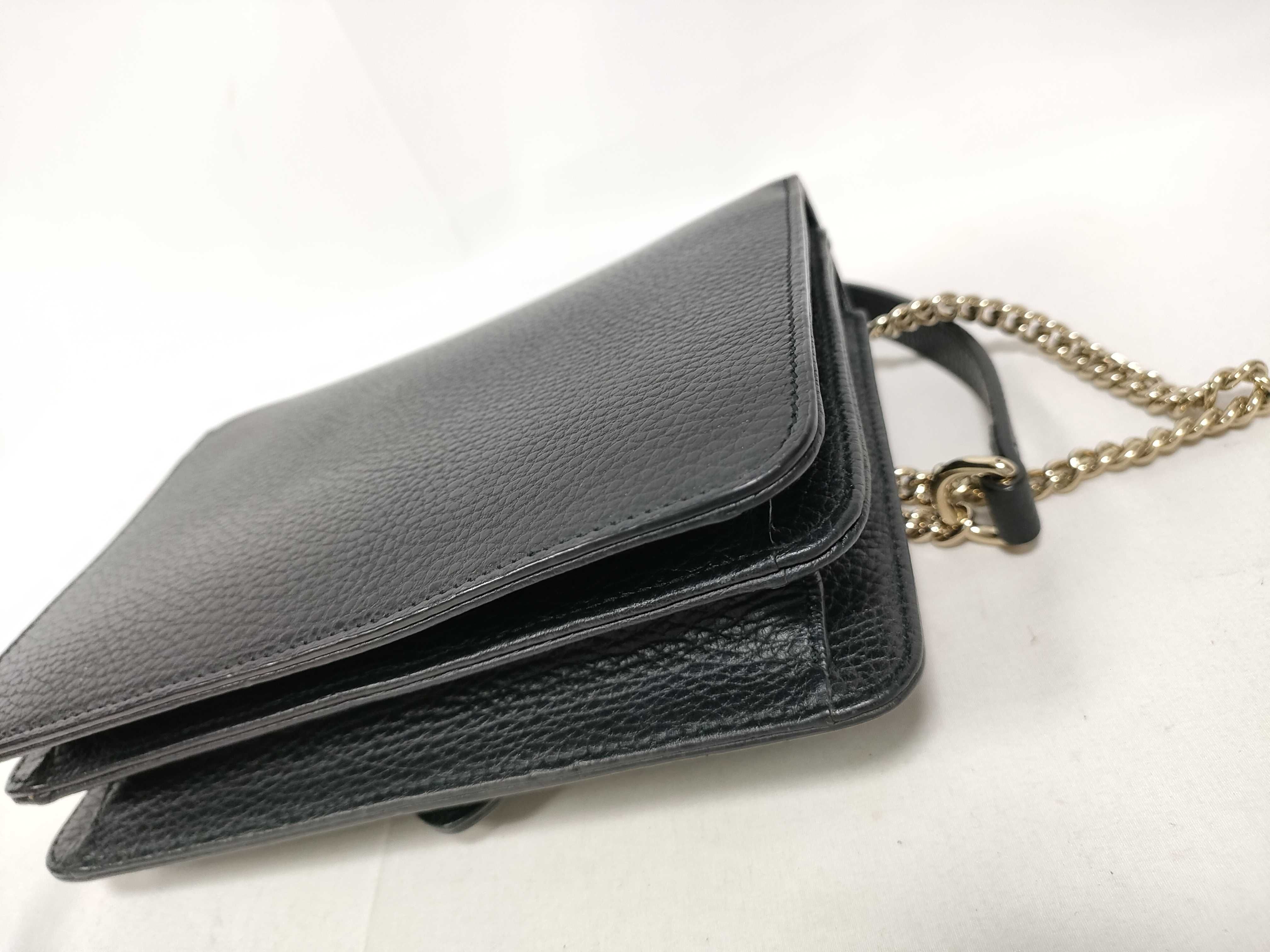 Black Leather Shoulder Bag — view 4