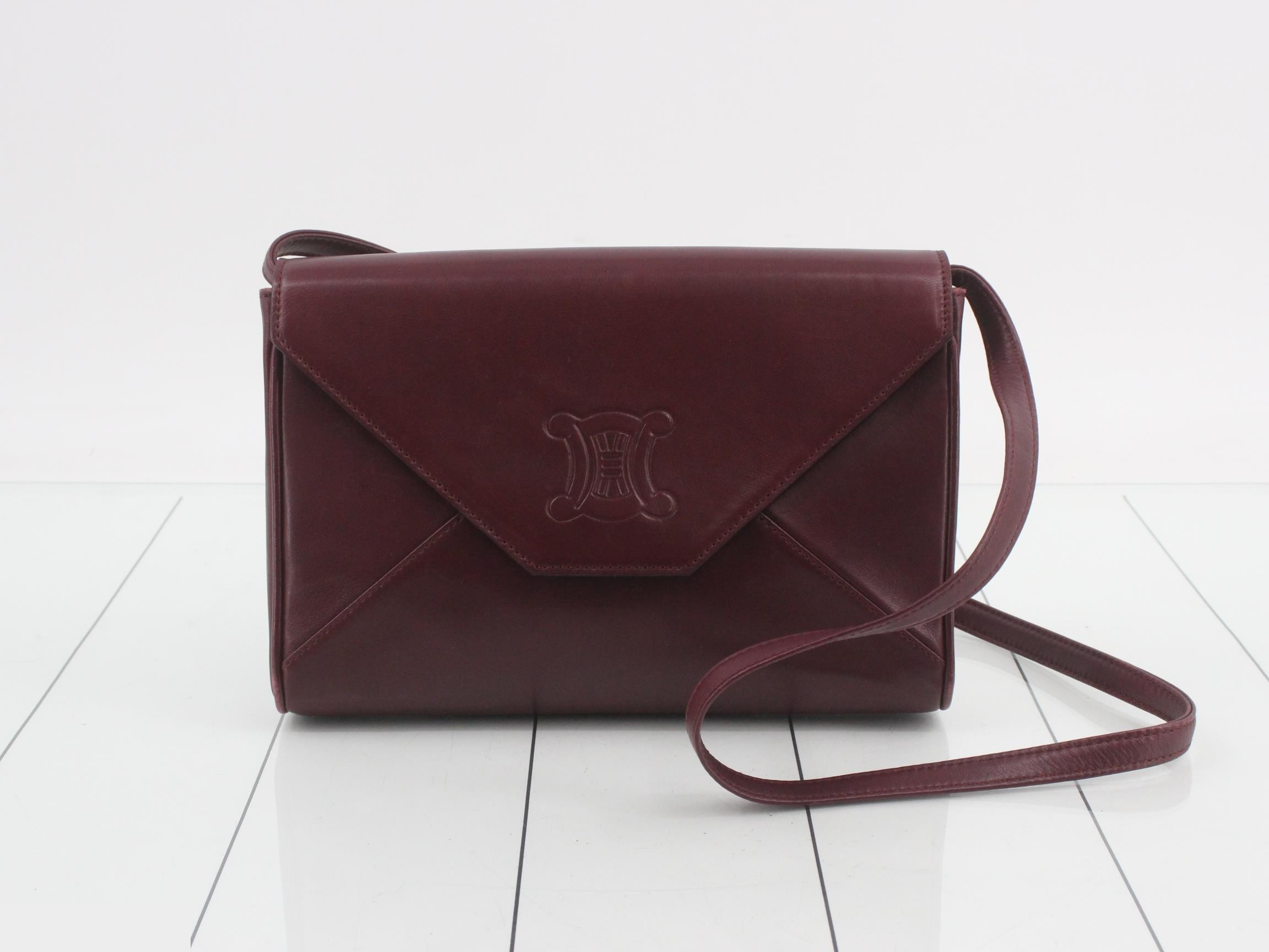Triomphe Burcandy Leather Shoulder Bag