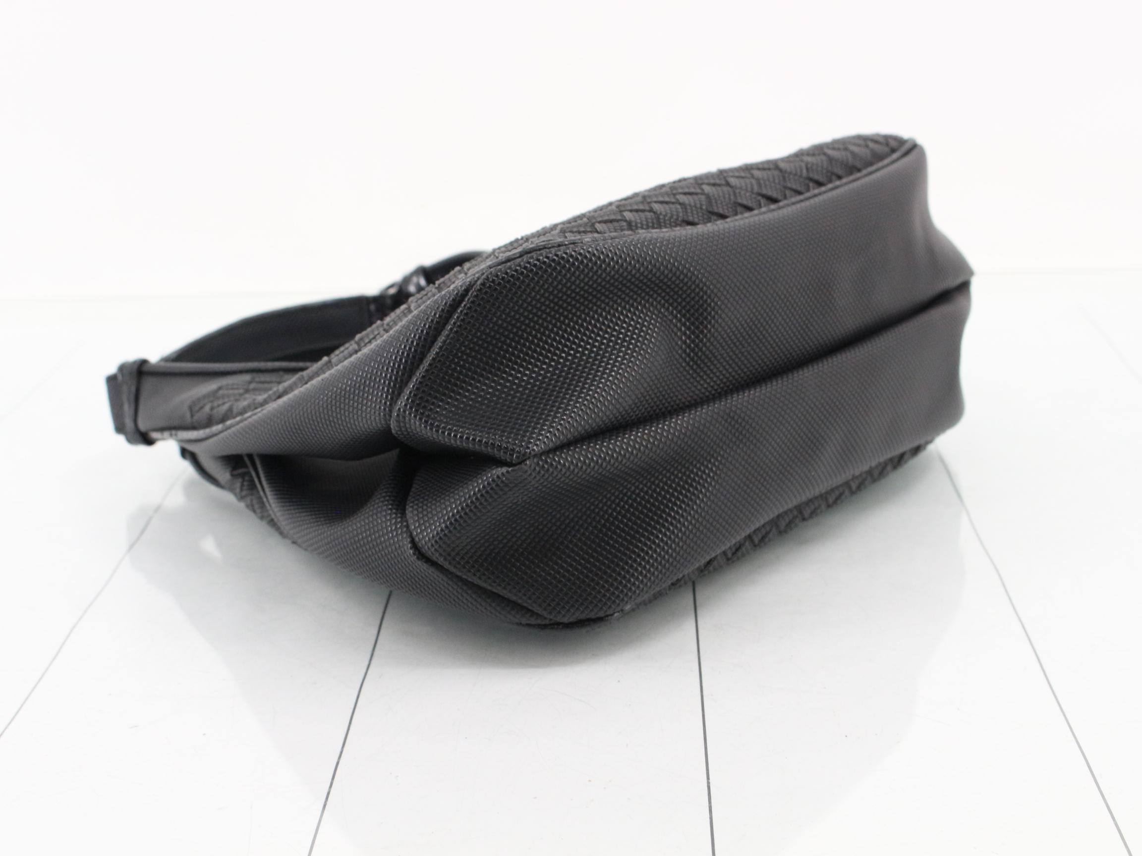 Intrecciato Leather Handbag, Black — view 5