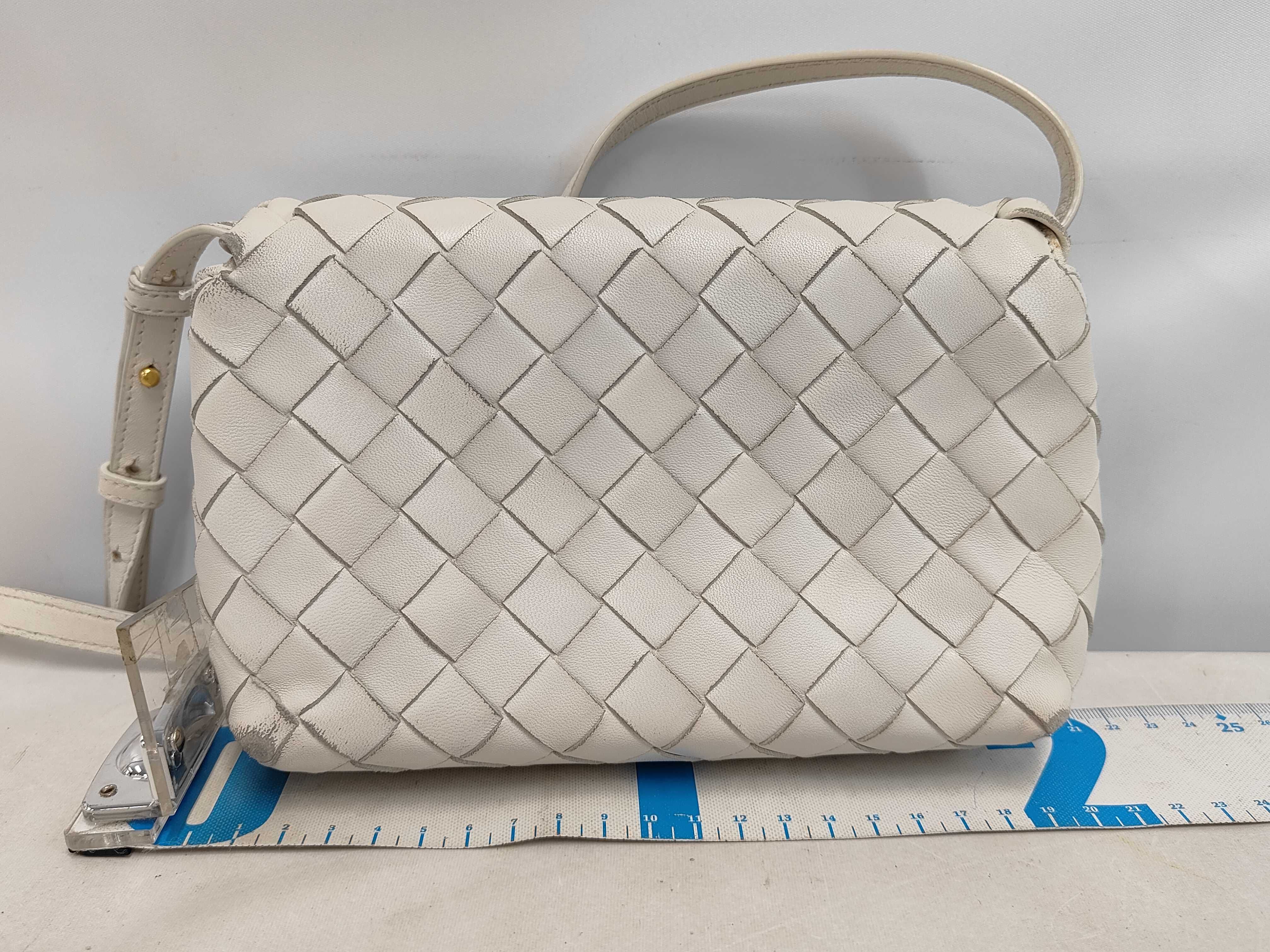 Intrecciato Shoulder Bag (White) — view 2