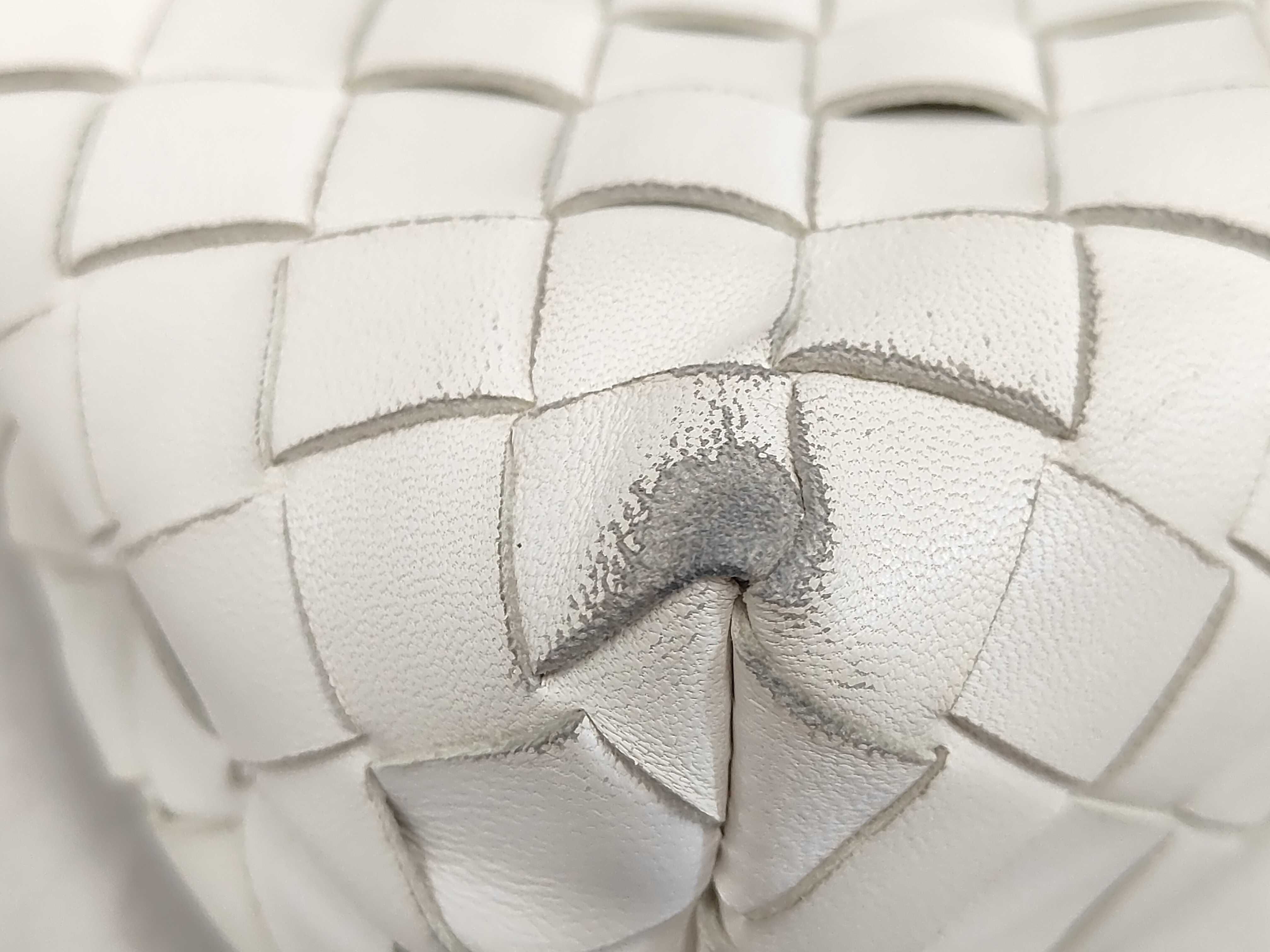 Intrecciato Shoulder Bag (White) — view 3