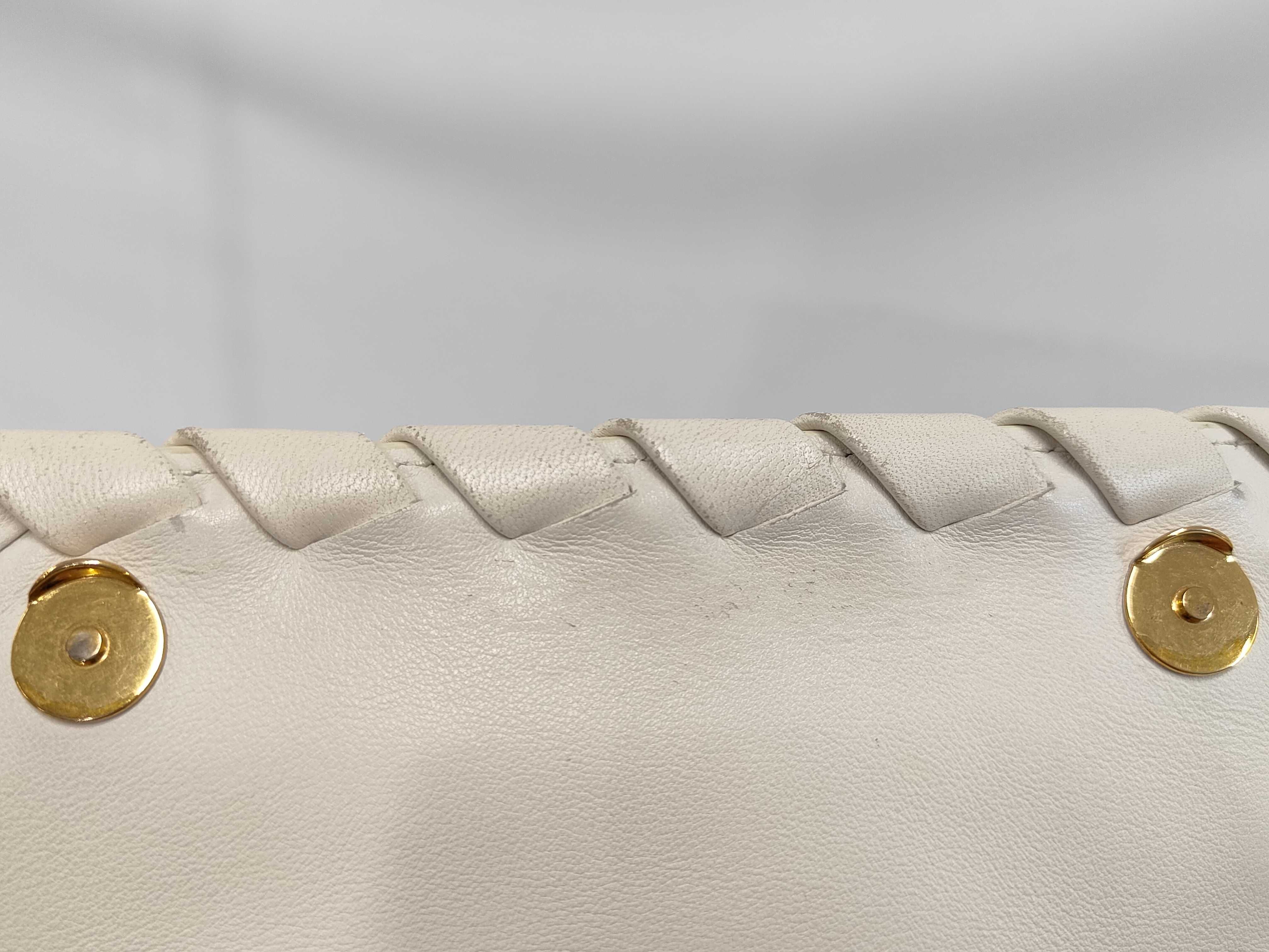 Intrecciato Shoulder Bag (White) — view 8