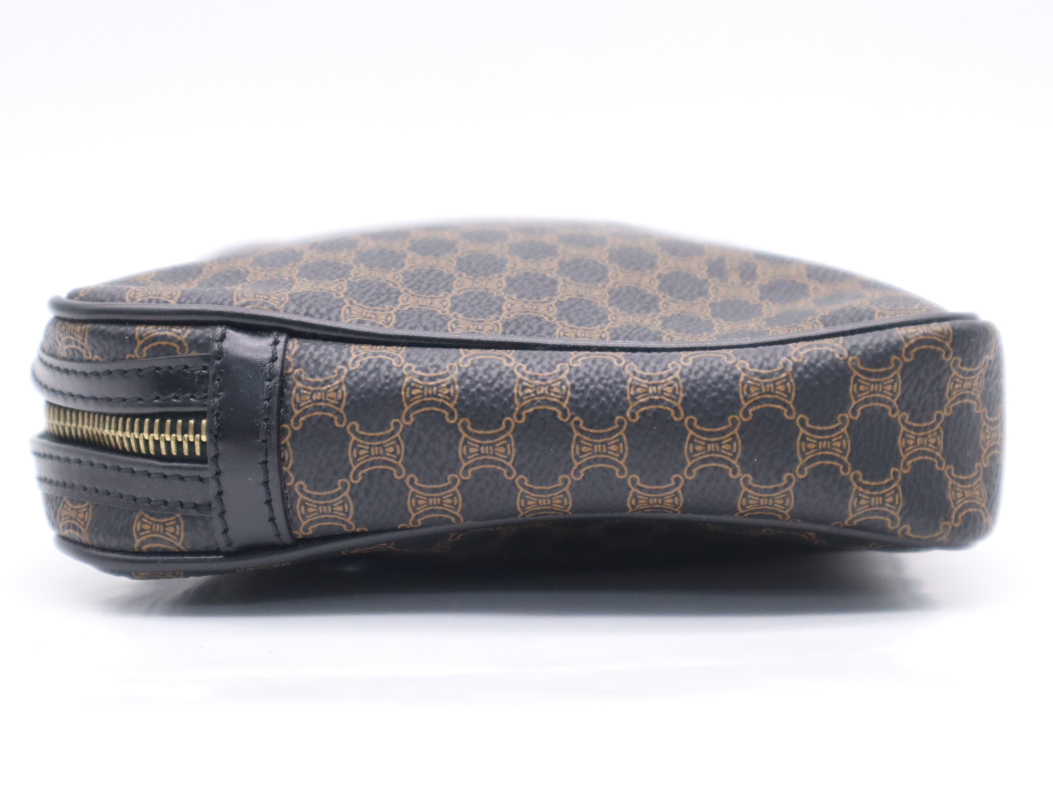PVC x Leather Macadam Pattern Clutch Bag, Brown, Gold Hardware Clutch Bag — view 3