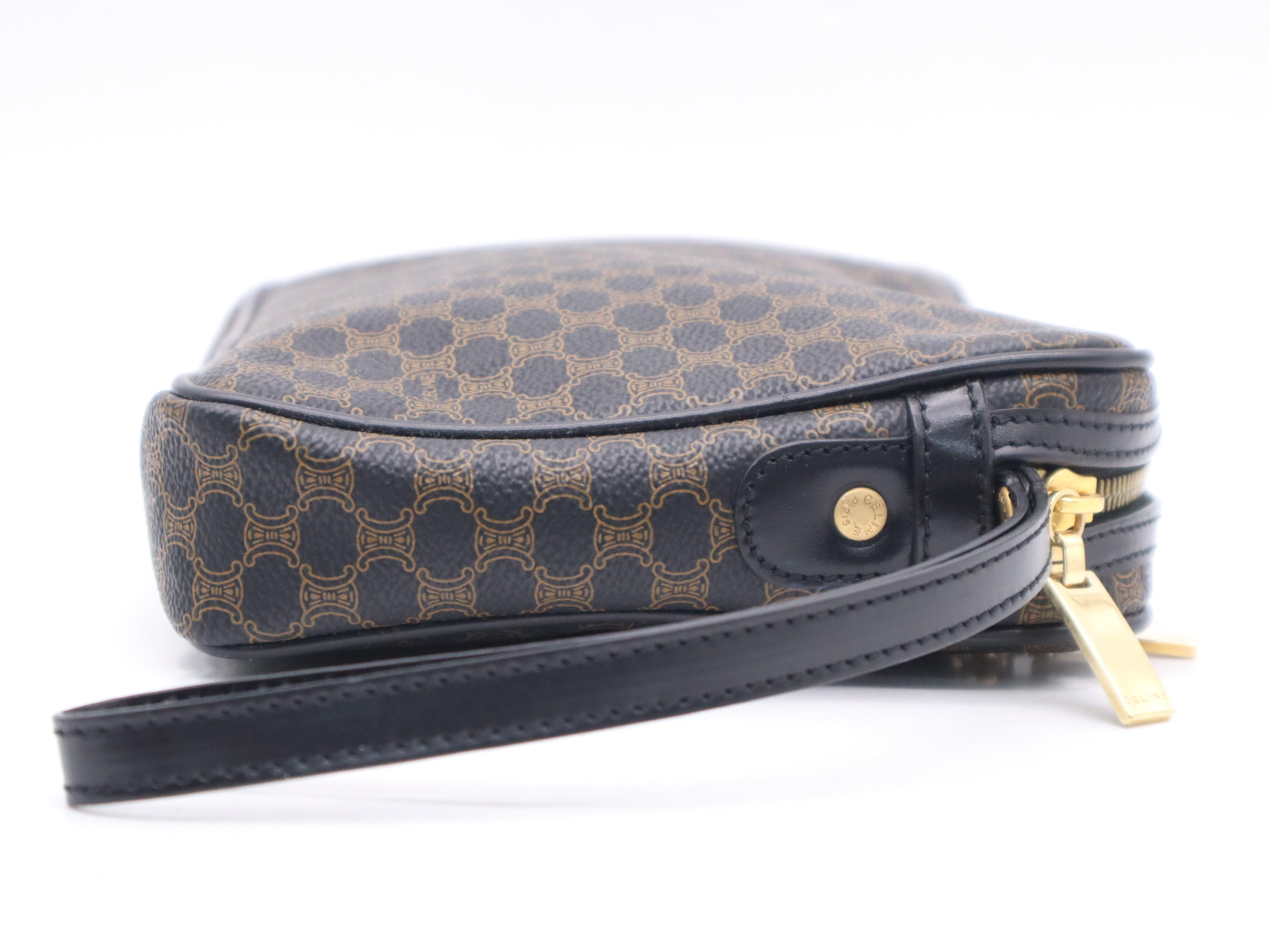 PVC x Leather Macadam Pattern Clutch Bag, Brown, Gold Hardware Clutch Bag — view 5