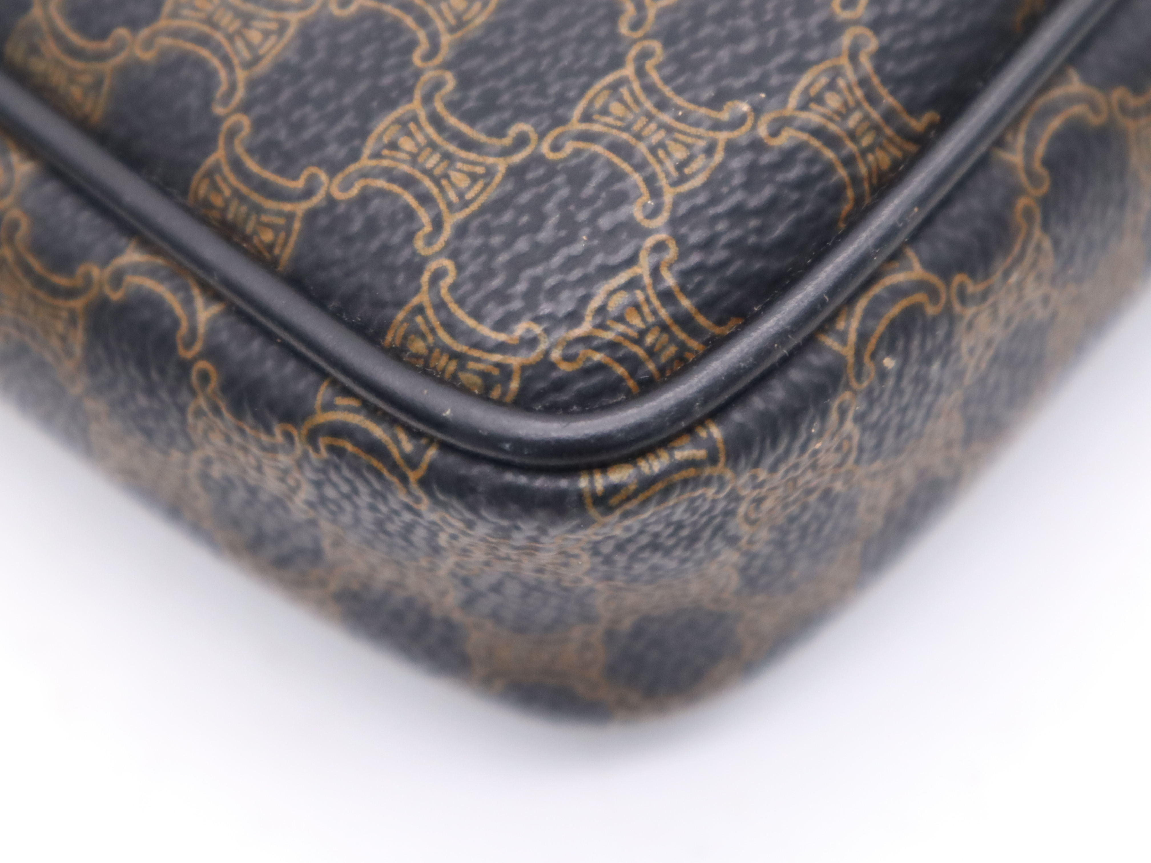 PVC x Leather Macadam Pattern Clutch Bag, Brown, Gold Hardware Clutch Bag — view 8