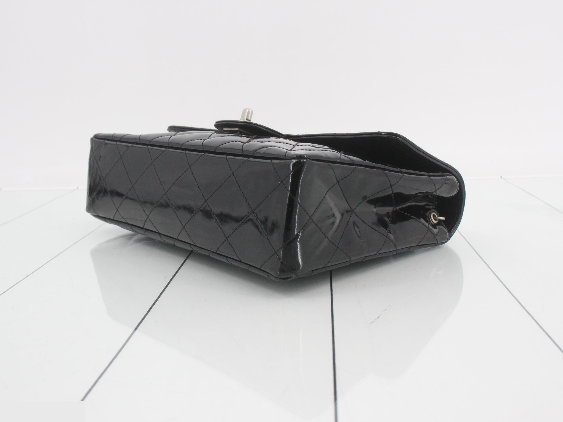 Patent leather matelassé chain shoulder bag — view 6
