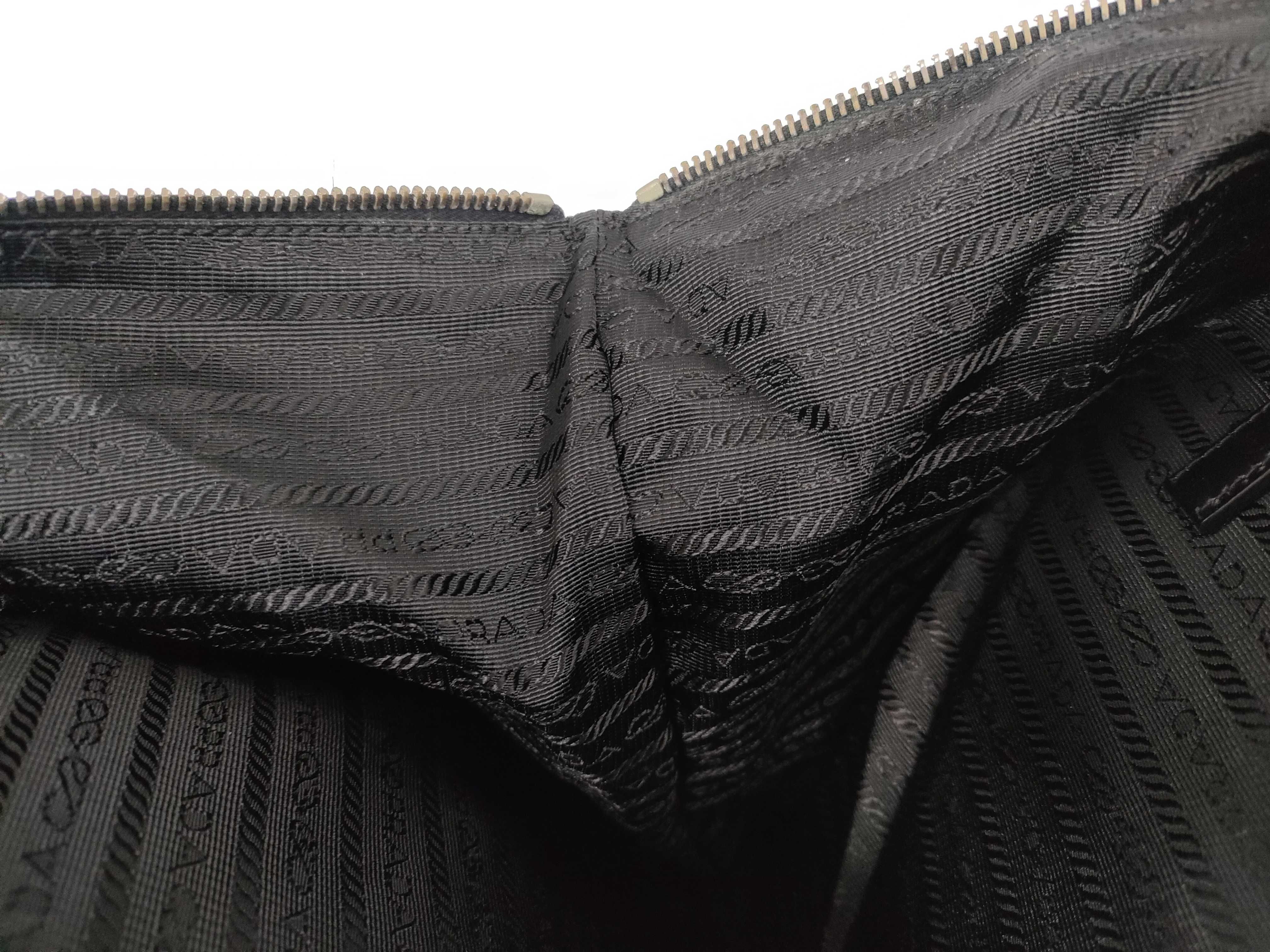 Nylon Prada Tote Bag Mini Boston Tesuto Nylon Triangle Logo Handbag — view 11