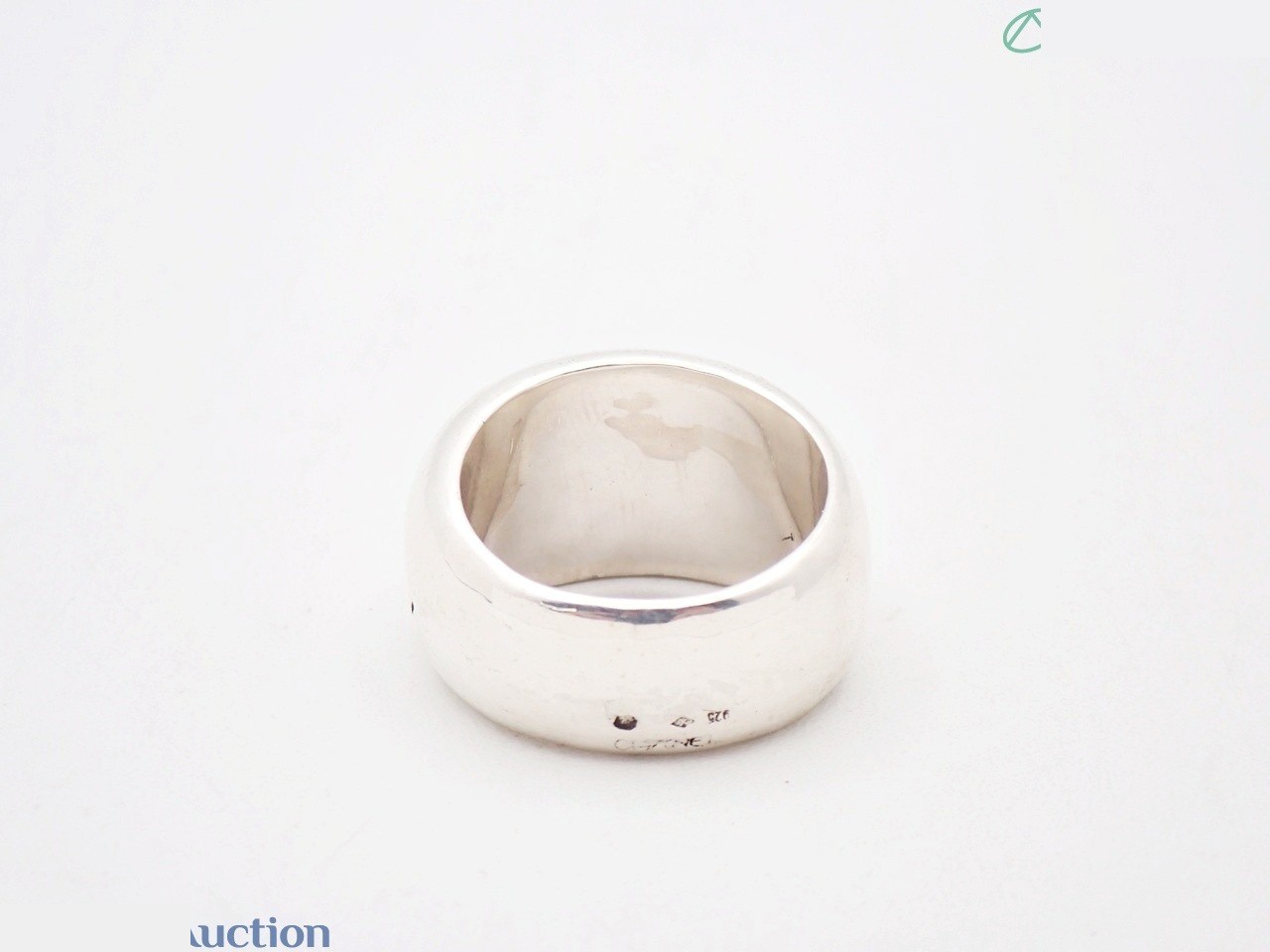 Logo Wide Ring, 925 Sterling Silver, Size #12.5, 16.0g — view 2