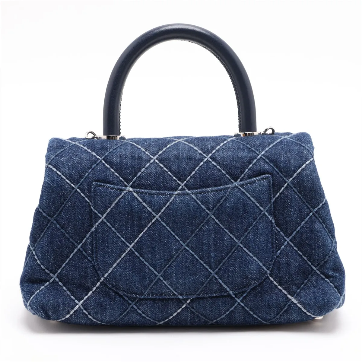 Coco Handle 24 XS Denim 2-Way Handbag, Blue with Silver Hardware, 27535048, Serial Number 27, A92990 — view 2