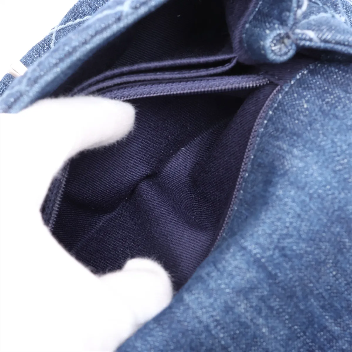 Coco Handle 24 XS Denim 2-Way Handbag, Blue with Silver Hardware, 27535048, Serial Number 27, A92990 — view 11