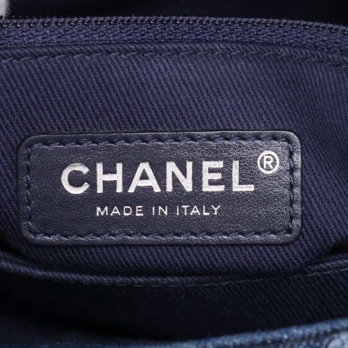 Coco Handle 24 XS Denim 2-Way Handbag, Blue with Silver Hardware, 27535048, Serial Number 27, A92990 — view 13