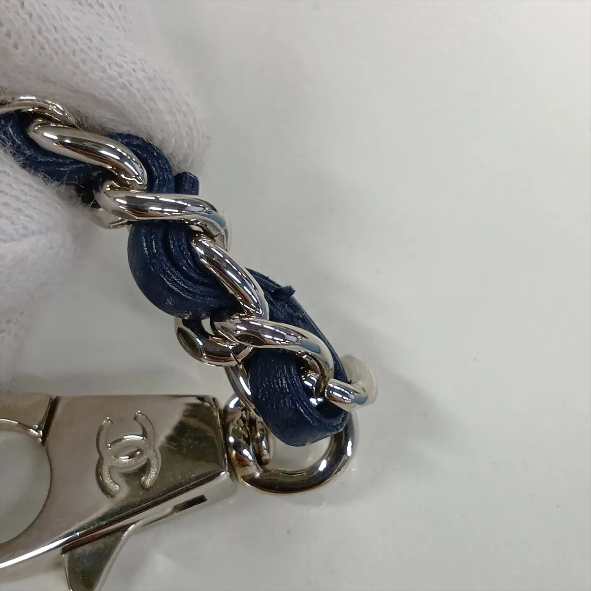 Coco Handle 24 XS Denim 2-Way Handbag, Blue with Silver Hardware, 27535048, Serial Number 27, A92990 — view 14