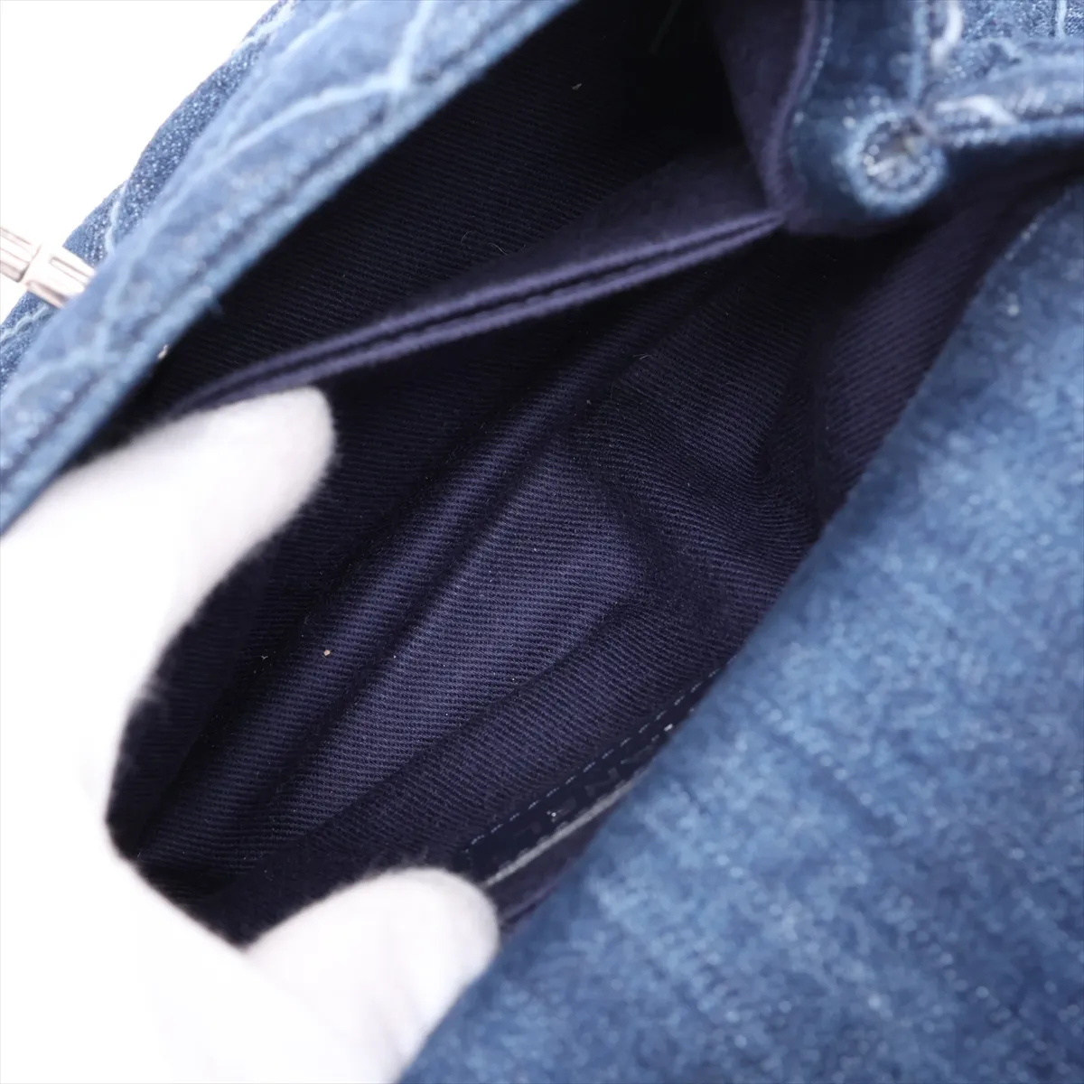 Coco Handle 24 XS Denim 2-Way Handbag, Blue with Silver Hardware, 27535048, Serial Number 27, A92990 — view 10